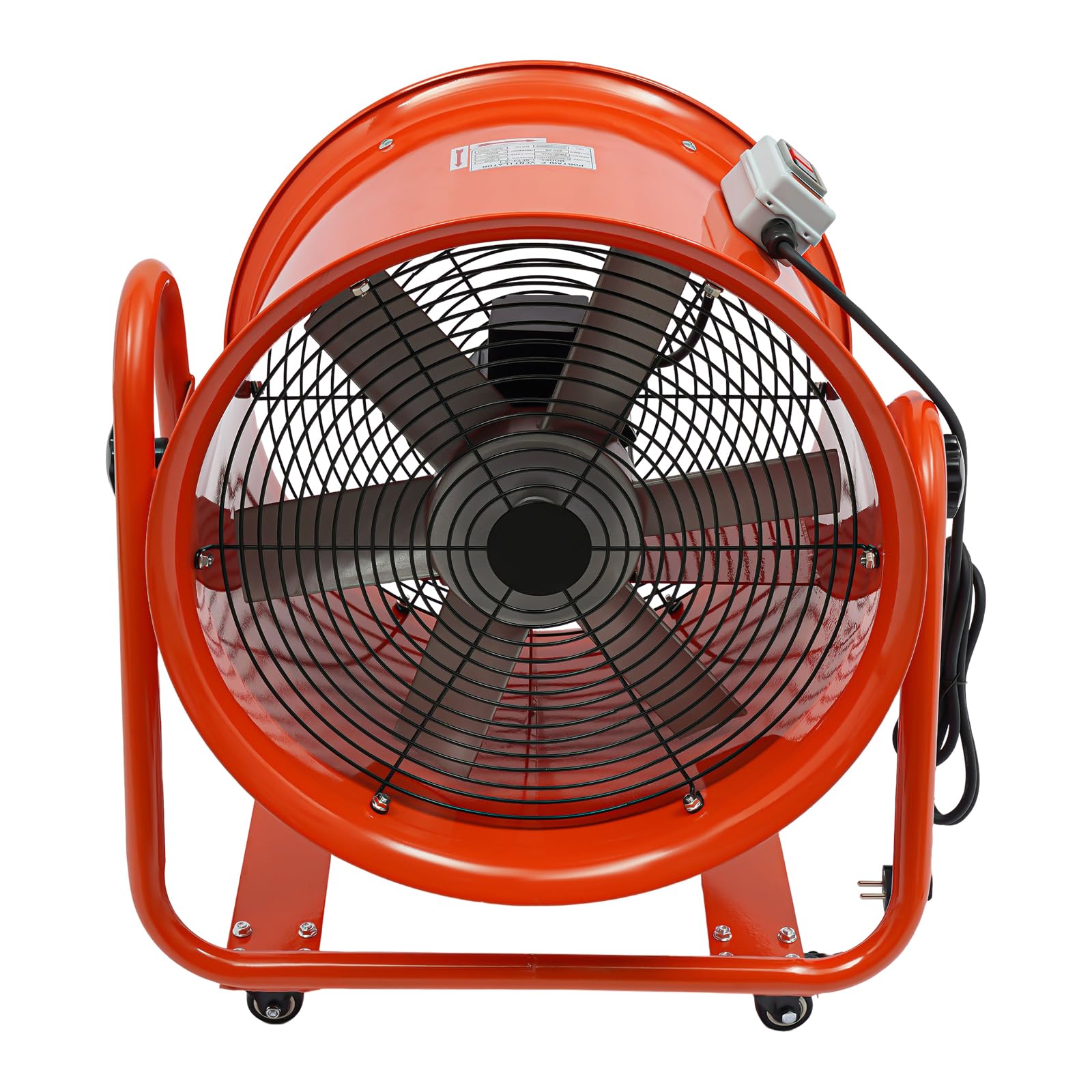 Bauventilator Ø400/450mm mit 1100W - Baugebläse 2800 U/min Axiallüfter Axialgebläse für schnelle Trocknung geräuscharm mit nur 74dB für Baustellen und Industrie (18 Zoll)