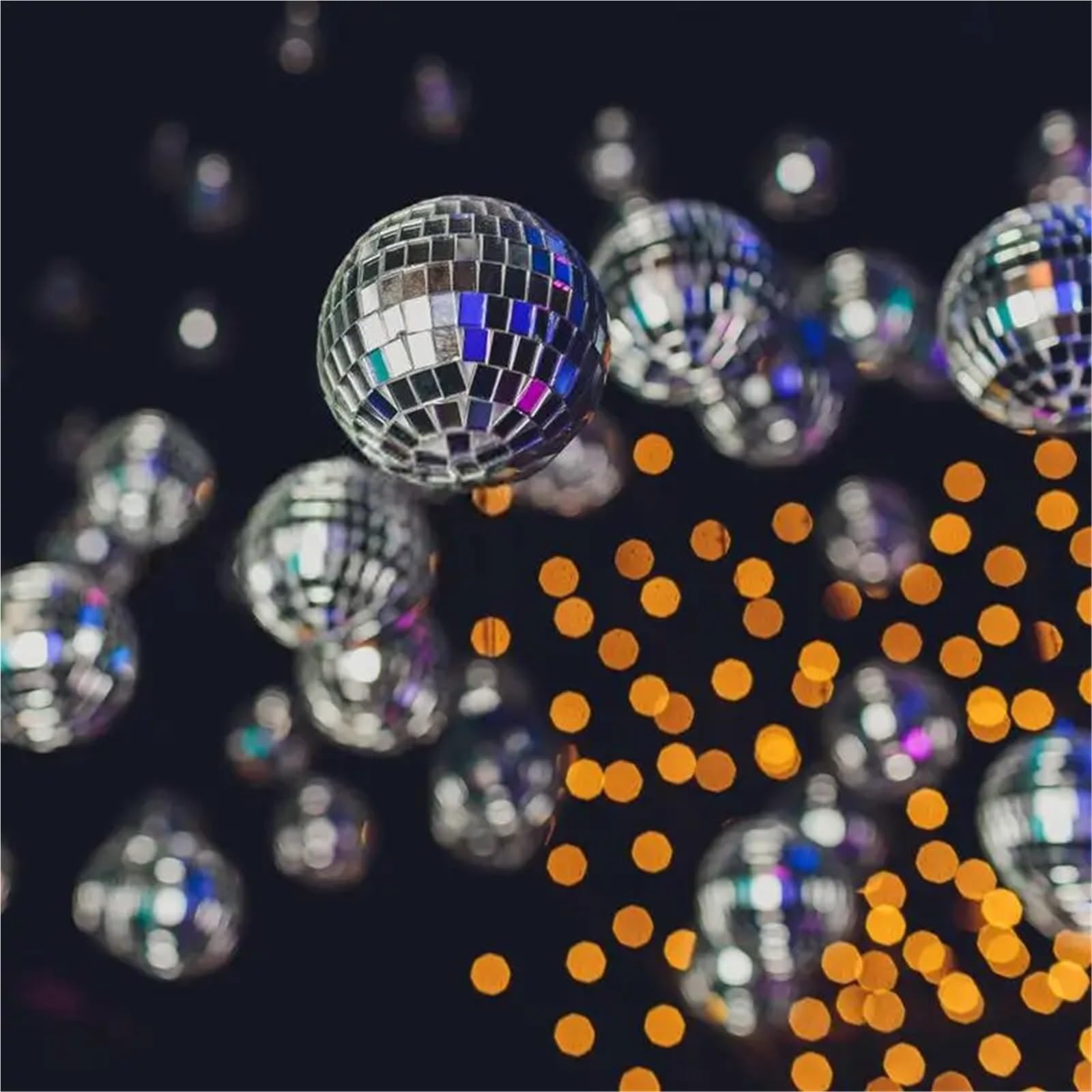 Dekoracja imprezowa lustrzanej kuli dyskotekowej, Disco Lustrzana Kula Wiele Rozmiarów 3-12 cm Dekoracje Przyjęć(8CM 3 piece)