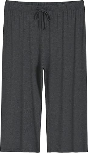 Miniatura 2 de Latuza Pantalones de pijama capri de talla grande para mujer, cómodos pantalones capri de pierna ancha