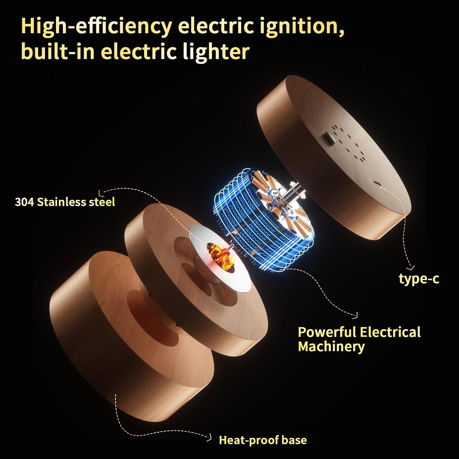 Electric Whiskey Smoker Kit with 6 Wood Chips, Rechargeable Cocktail Smoker Kit Built-in Lighter, No Butane Needed,Old Fashioned Drink Smoker Kit, Gifts for Men, Dad, Husband