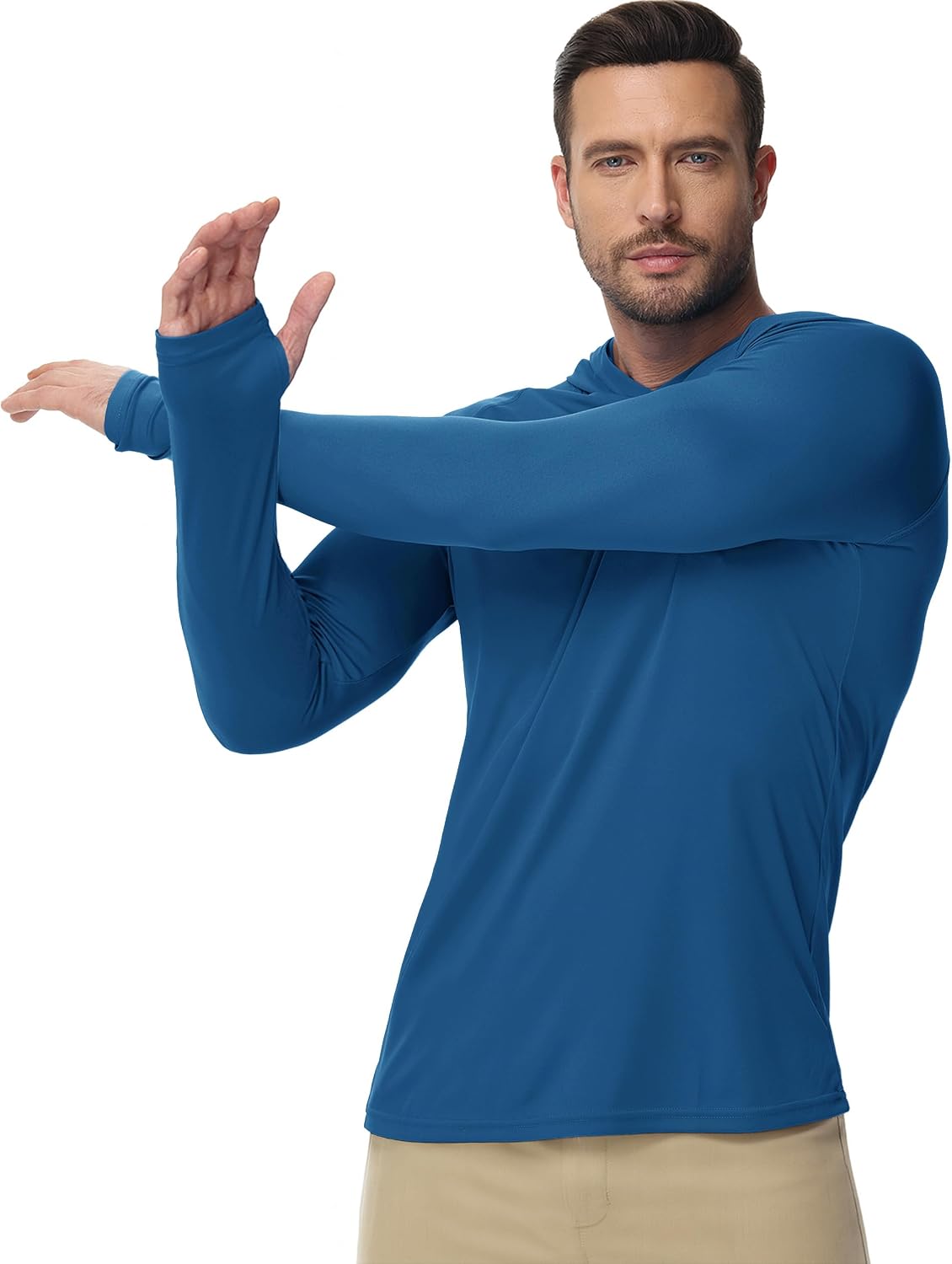 Boladeci Men's UPF 50+ Sun Protection Lightweight Hoodie Shirts Long Sleeve Fishing Shirt SPF UV Hiking Swim image 2
