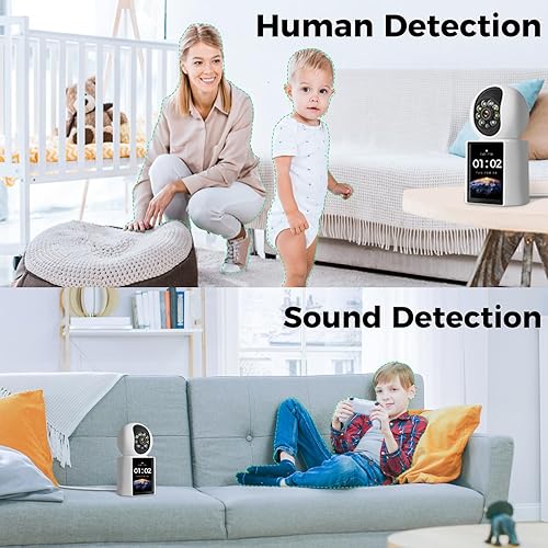 Miniatura 3 de Cámara de seguridad 2K para interiores, cámara de seguridad de videollamada de 360 con pantalla de 2.8 pulgadas para seguridad en el