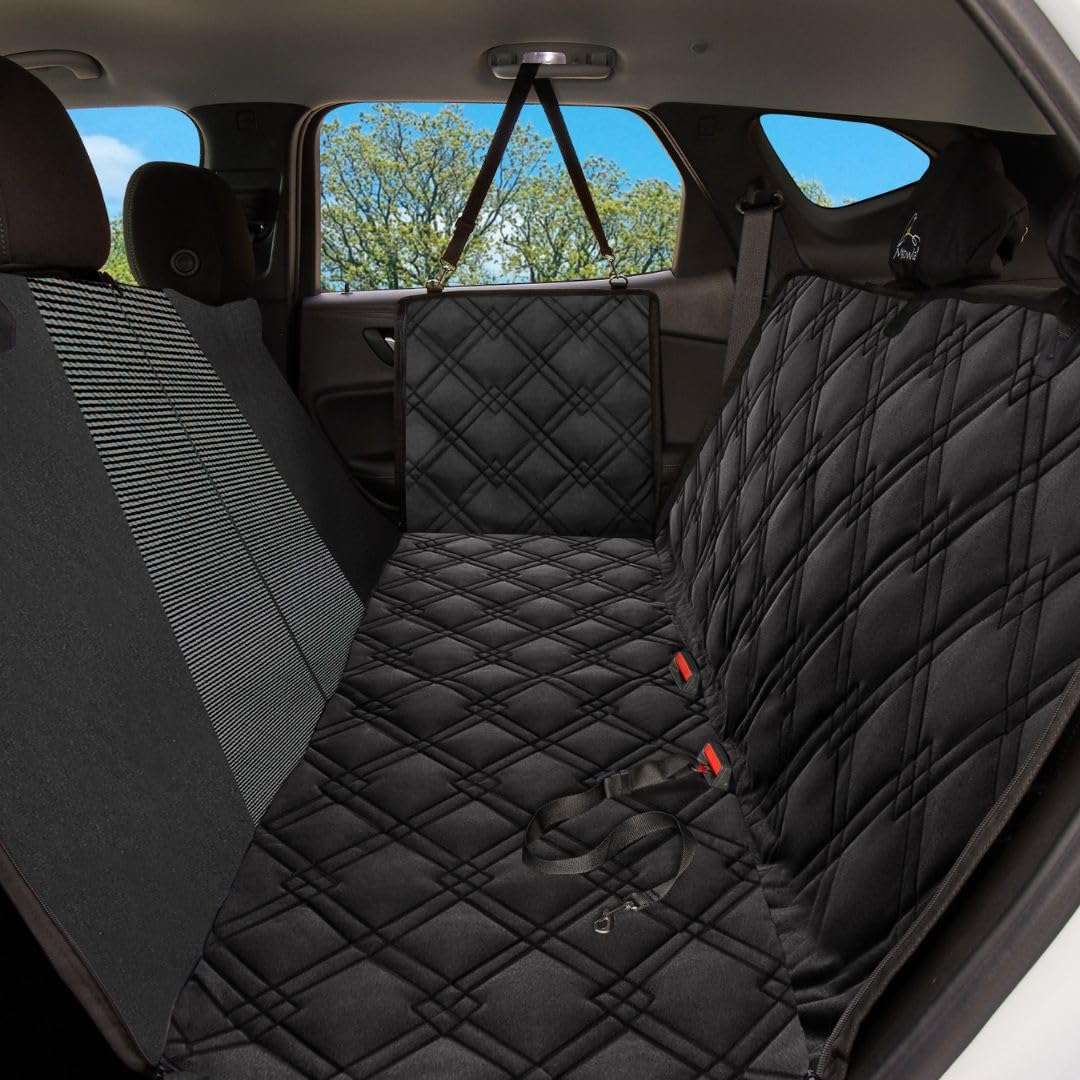 Meadowlark XL-Hundesitzbezüge, hochwertiges einzigartiges Netz-Design, vollständiger Auto-Schutz, Türen, Kopfstützen und Rücksitz, Seitenklappe mit Reißverschluss, wasserdichter Haustier-Sitzbezug +