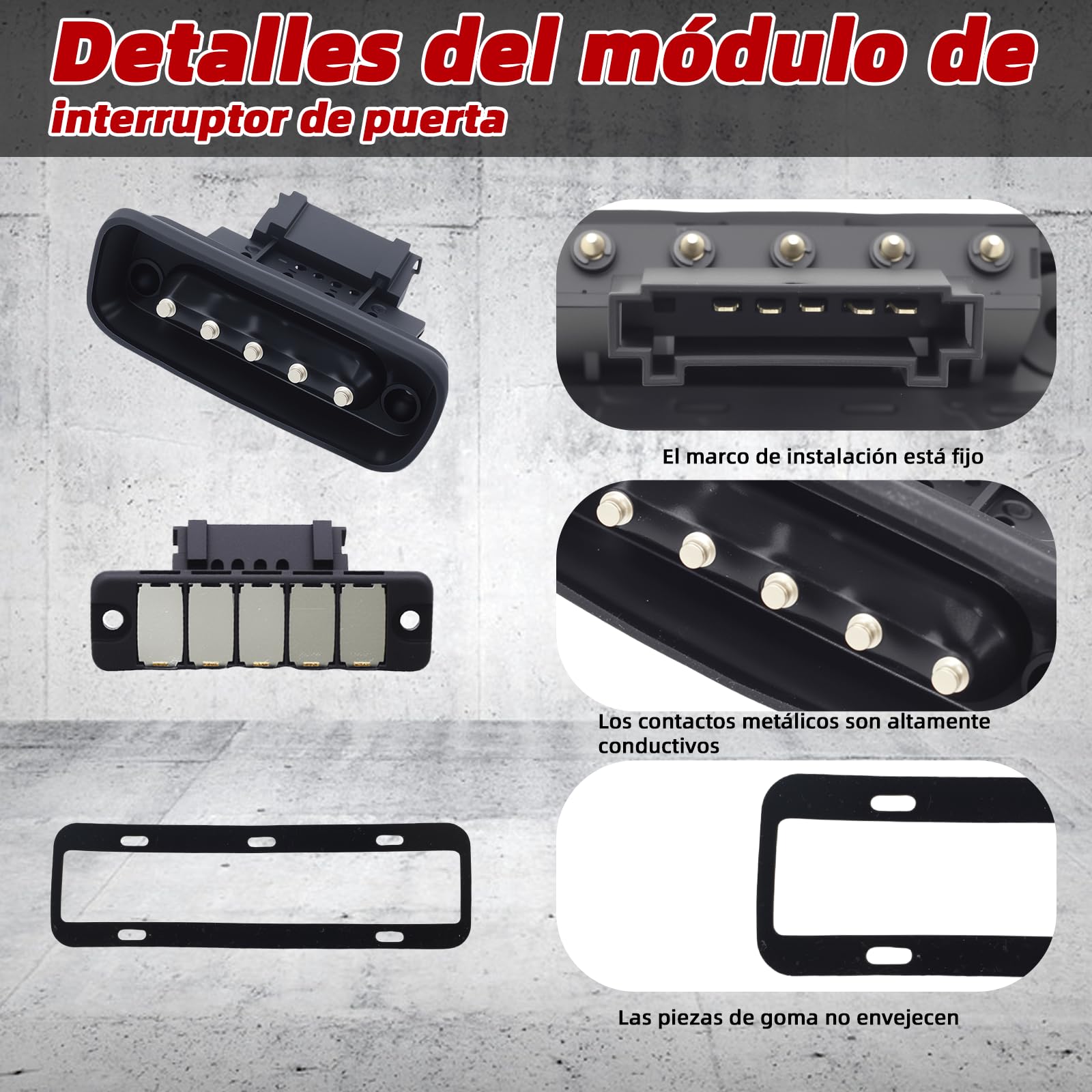 Interruptor de contacto de puerta de 5 pines – Apto para Mercedes Clase V W447 / Vito W447 / Marco Polo W447 / Viano W639 / Vito W639 / Sprinter W907 W910 (907, 910) – Interruptor de contacto