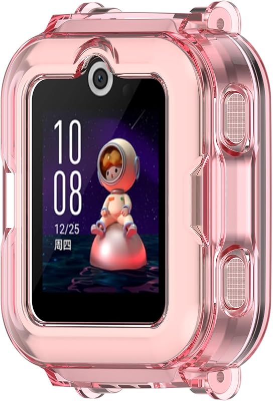 Compatible with Huawei Watch Kids 4 Pro Case, TPU Bumper Protective Case Cover Frame Protector Case for Huawei Watch Kids 4 Pro Accessories (Pink)