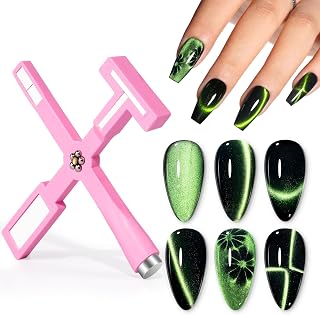 GELLEN 5 in 1 Cat Eye Magnet for Nails, Multi-function Strong Magnetic Nail Tools,3D Cat Eye Gel Nail Polish Wand Stick Tools Accessories for Nail Art, Salon, Manicure (Pink)