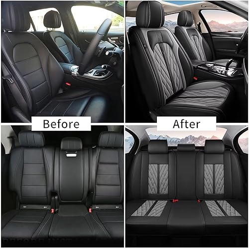 Miniatura 6 de Juego completo de fundas de asiento para automóvil compatibles con Kia Optima 2002-2020, cojines de asiento de cuero para automóviles,