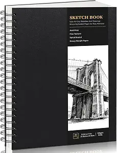 160gsm Hardcover Spiral Sketch Book 8.5 x 11 in for Drawing