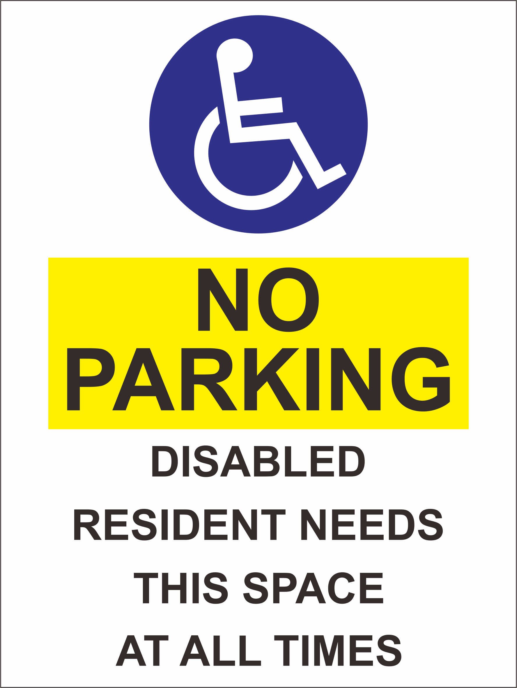 Indigos Ug – no parcheggio disabili Resident ha bisogno di spazio Sign vinile autoadesivo – 200 mm x 150 mm