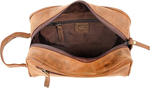 Miniatura 4 de Neceser pequeño para hombre Doop Kit para viajes | Kit de afeitado higiene dopp bolsa Accesorios de baño | Perfecto para hombres y mujeres, Marrón