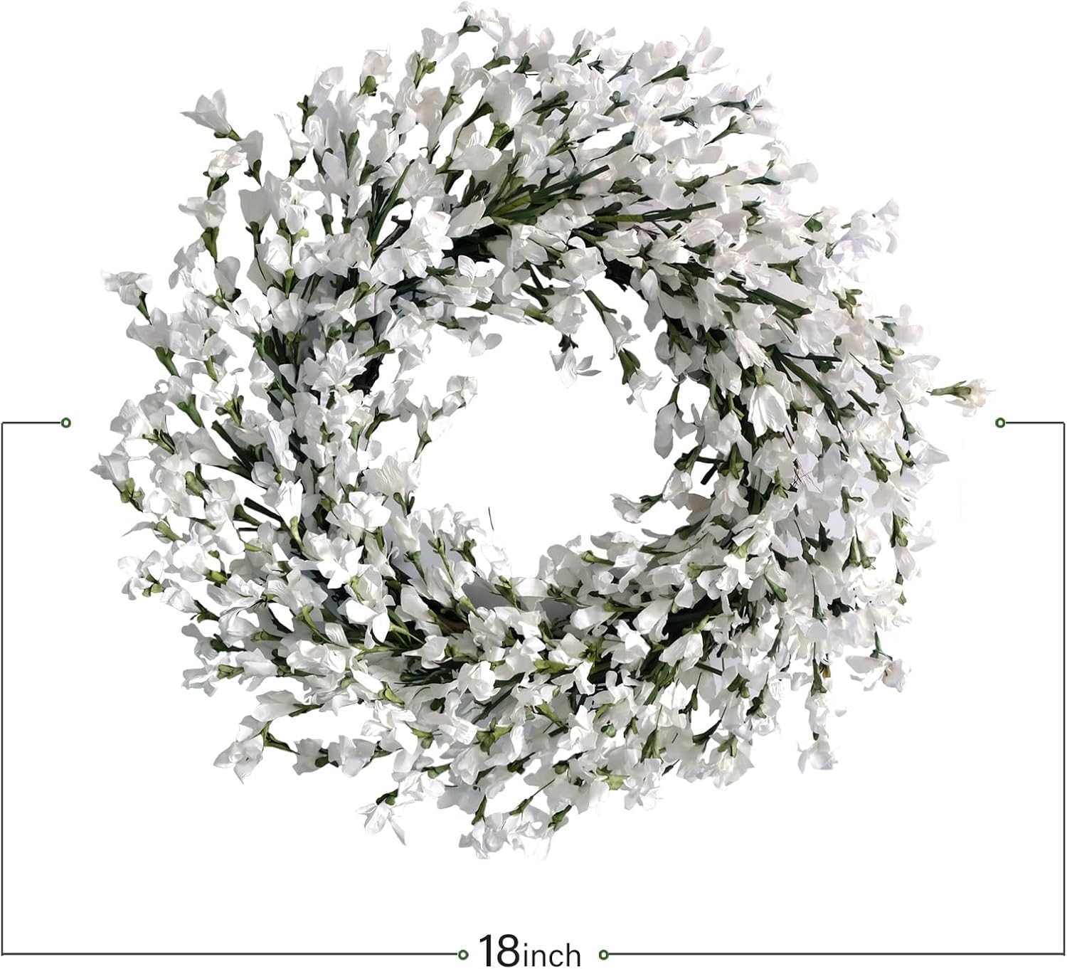 Bibelot Spring Wreath for Front Door, Artificial Forsythia Flower Wreath 18'' Artificial Blossom Flower Decoration Farmhouse for Festival Wall Decor - Image 3
