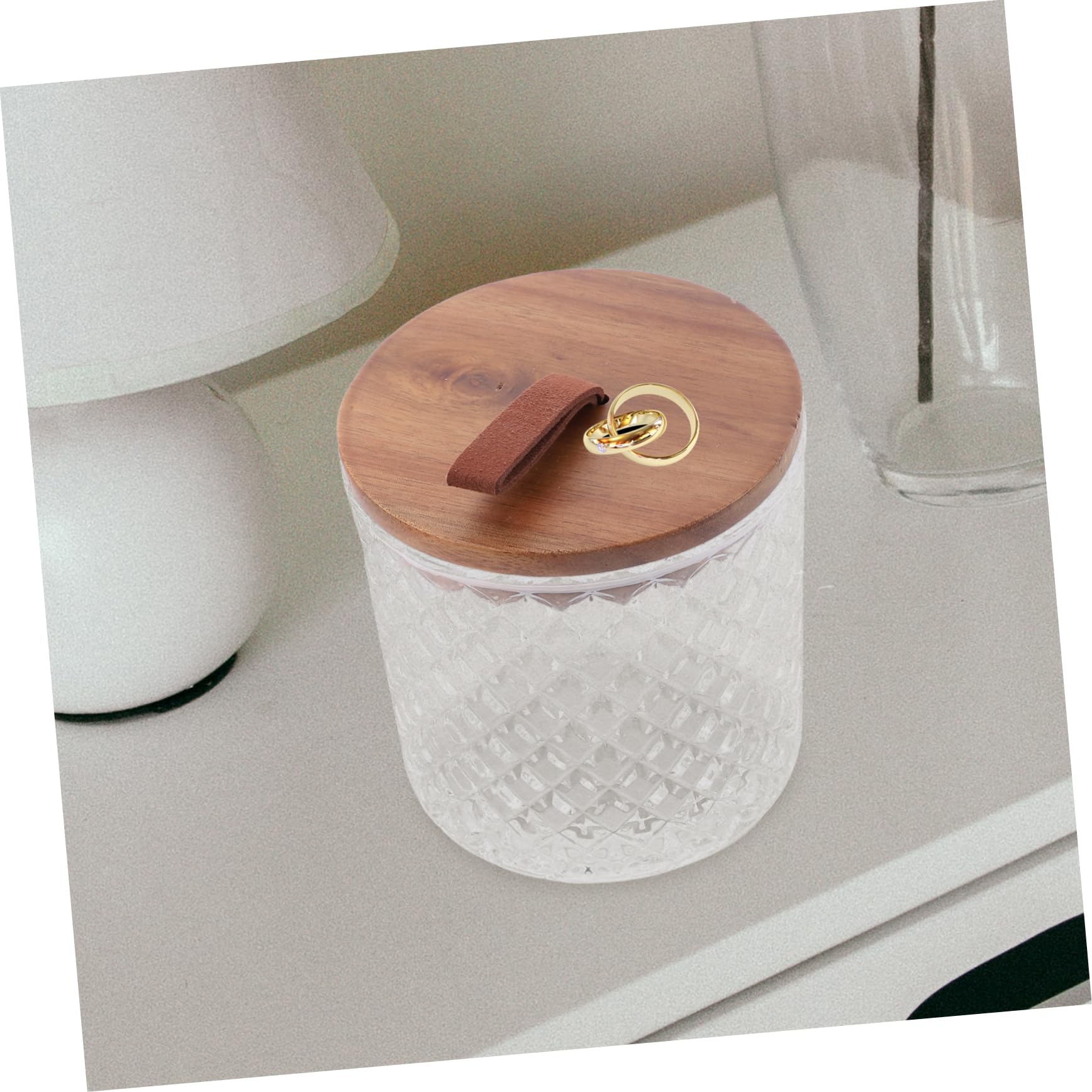 Luftdichtes Vorratsglas 600ml aus Glas mit Holzdeckel Transparentes Aufbewahrungsglas für Kaffee Tee Zucker Trocken und Sicher