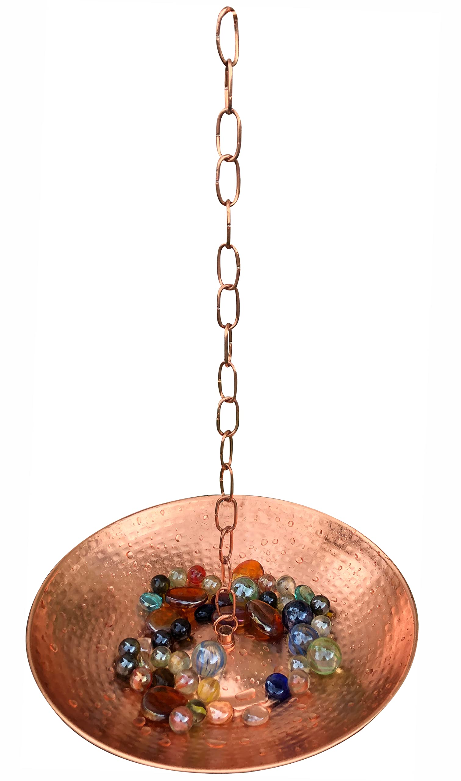 TFYADENPure Copper Hammered Anchoring Basin, Pure Copper, 11 inch Diameter and 2 inch High