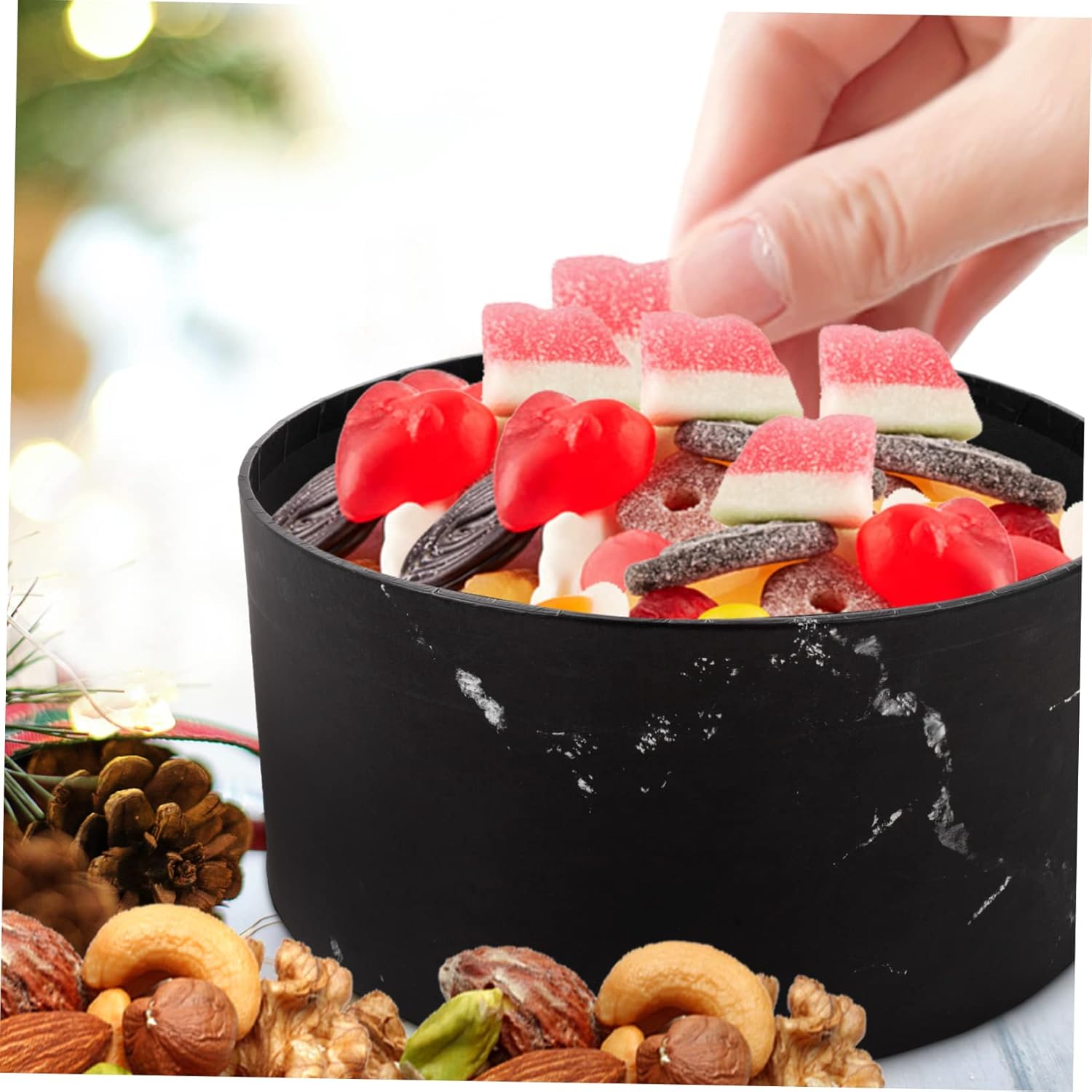 Outanaya 3pcs Marble Patterned Candy Snack Wrapping Boxes Elegant Present Cases for Festivals Parties Organizing Decorative Household Storage