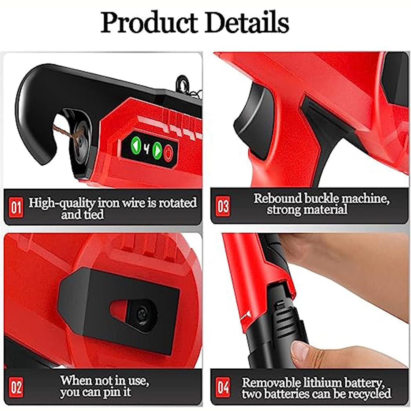 Legatrice automatica senza fili con 2 batterie, diametro massimo del fascio 2,5 cm, ideale per vigneti e agricoltura compresi lamponi e pomodori