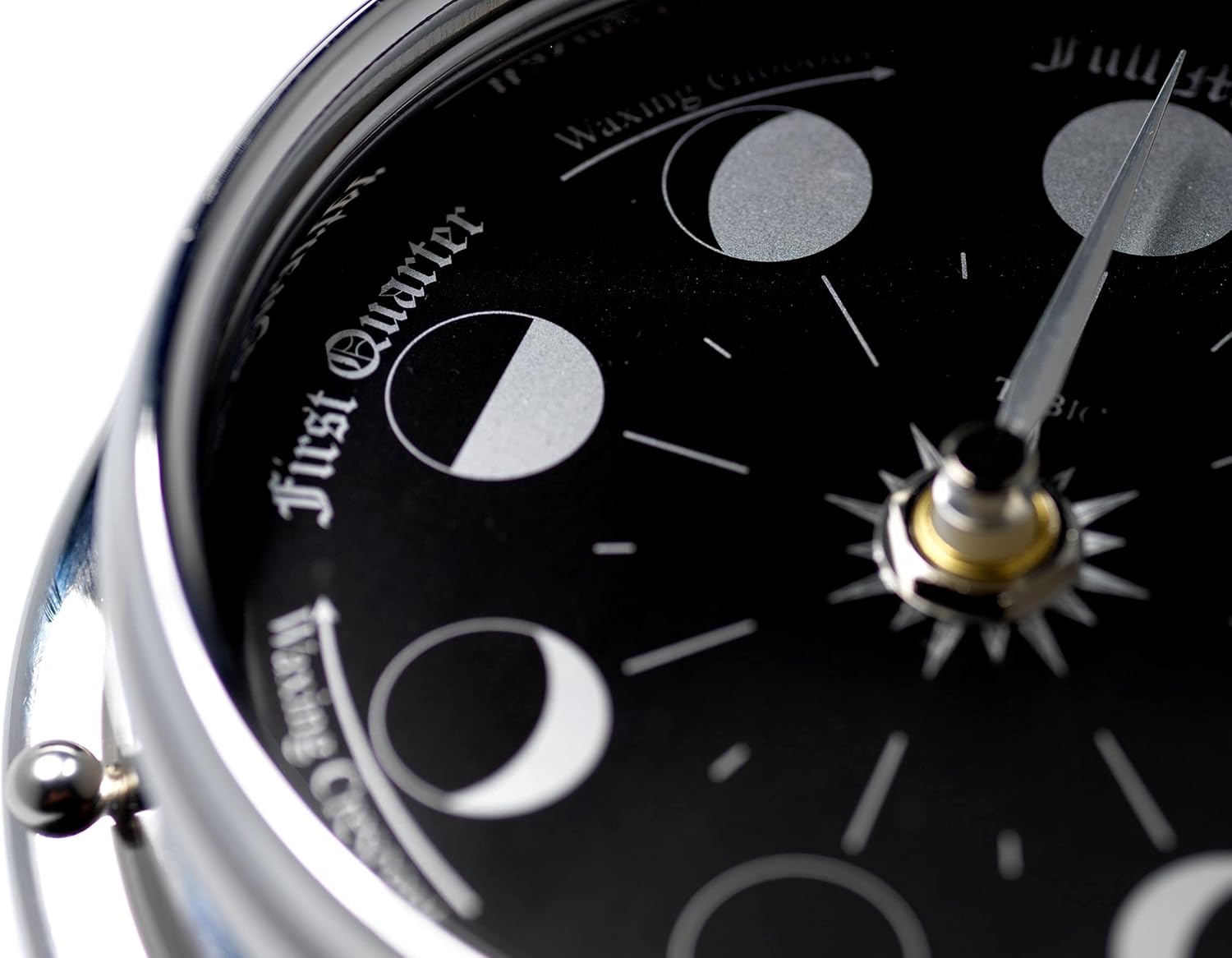 Handmade Prestige Moon Phase Clock on an English Oak Mantel/Display Mount