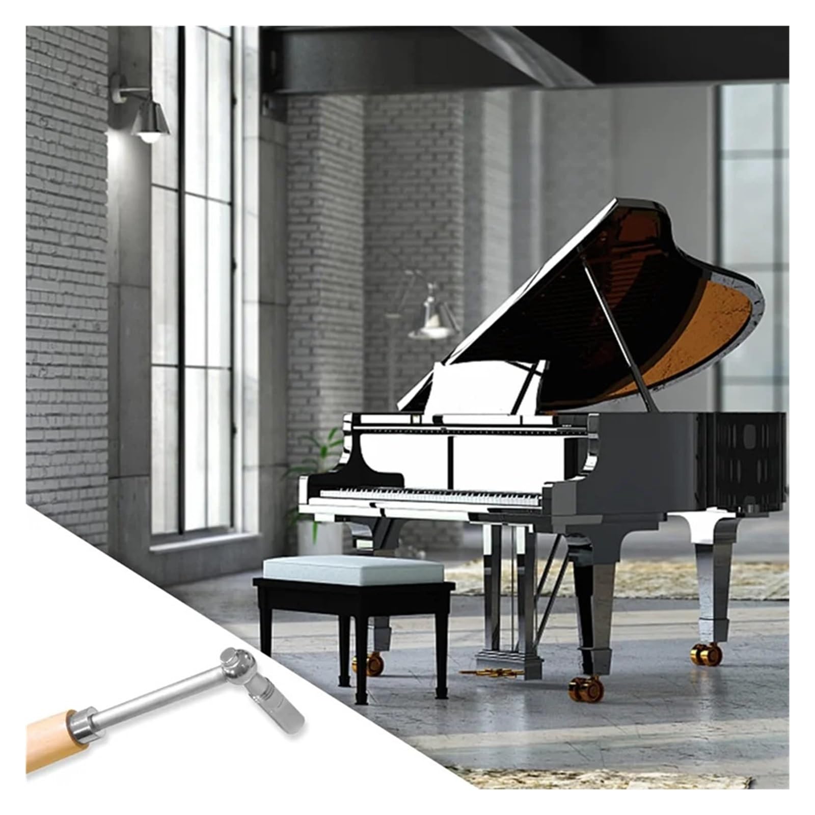 Klavier-Stimmset, 7-teiliges Stimmgerät, Hammer-Stummschaltungswerkzeuge