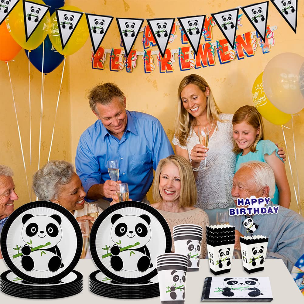 70-teiliges Panda-Partygeschirr – 30 Teller & 40 Servietten Für Kindergeburtstage