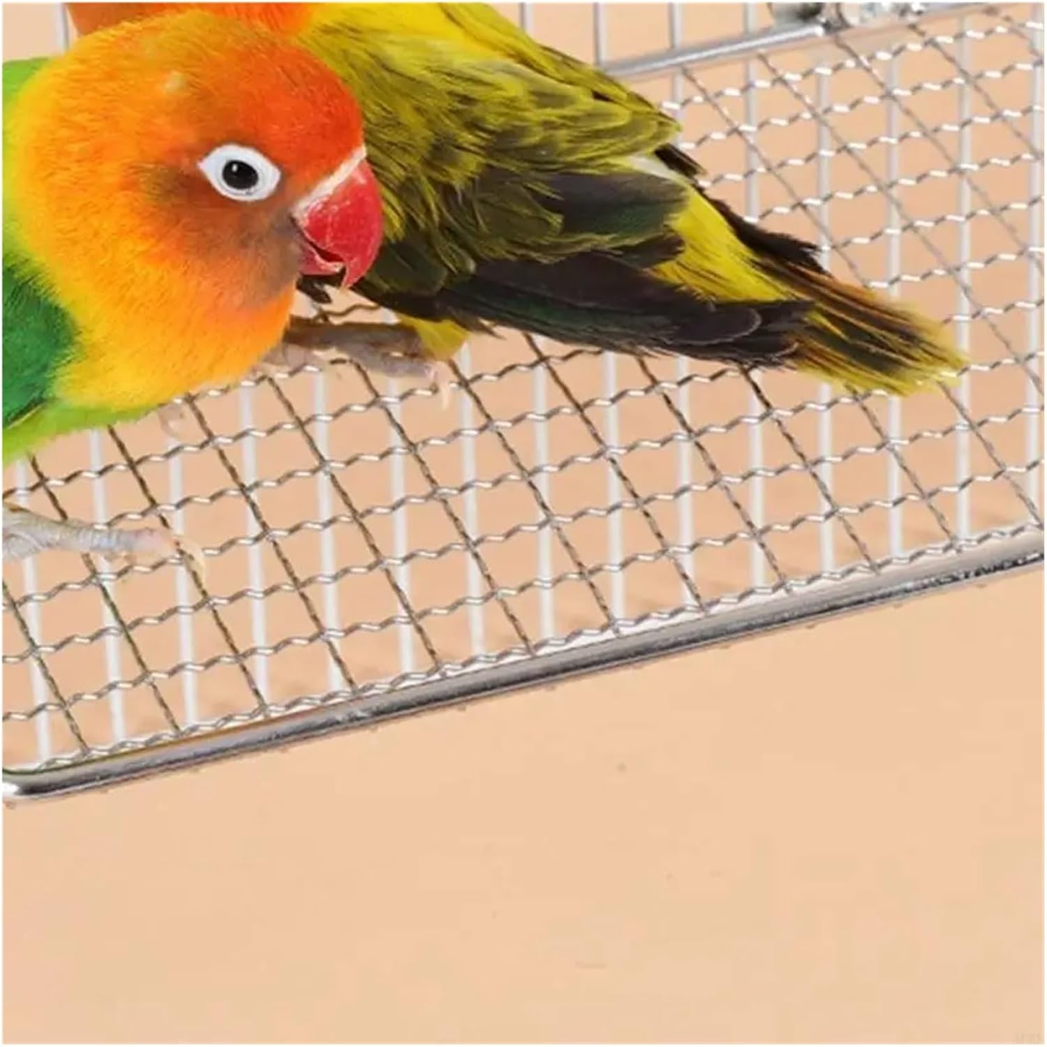 6 Pcs Easy Installation Stainless Steel Bird Perch Platform for Parrots and Other A0KF(Small)