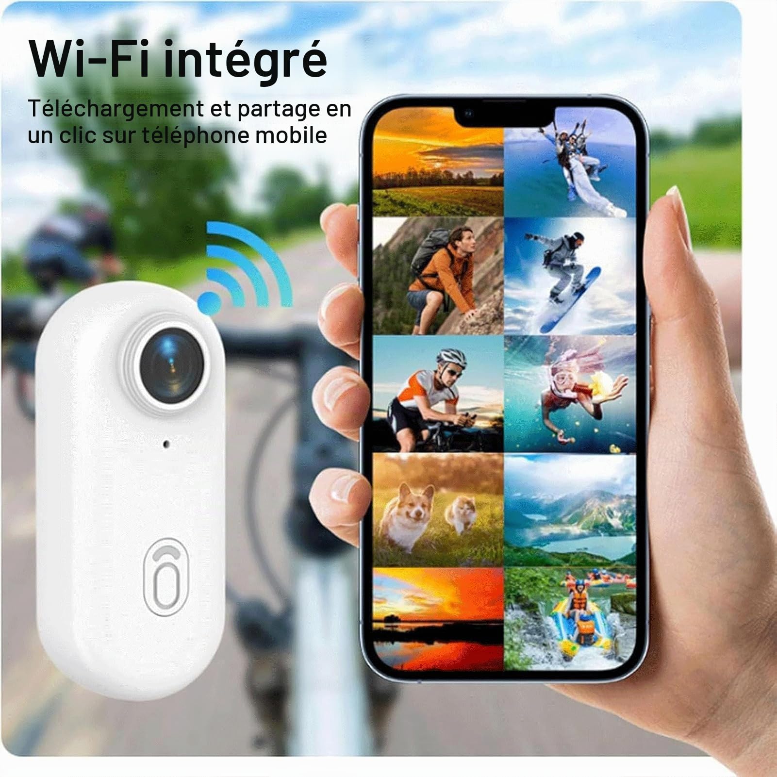 Générique Mini caméra corporelle 4K Mains Libres, caméra corporelle Stallion Frames Portable et magnétique avec Enregistrement Audio et vidéo pour vélo Voyage Animaux Compagnie (Black, 1080P)