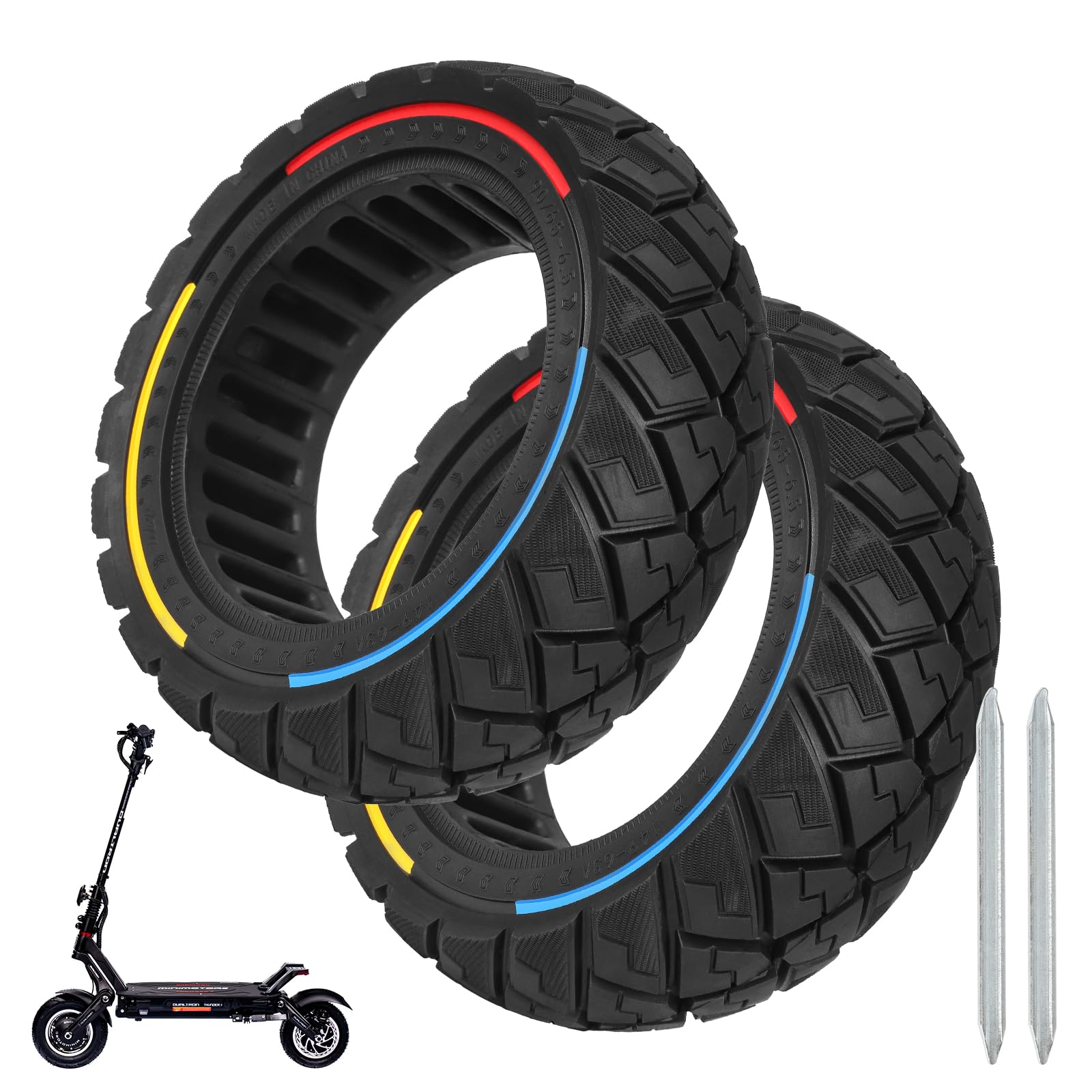 90/65-6.5 pneumatici pieni per scooter elettrico da 11 pollici, accessori di ricambio adatti per Dualtron Thunder, Speedual Plus, Zero 11X, Kaabo Wolf Warrior, 2 pezzi