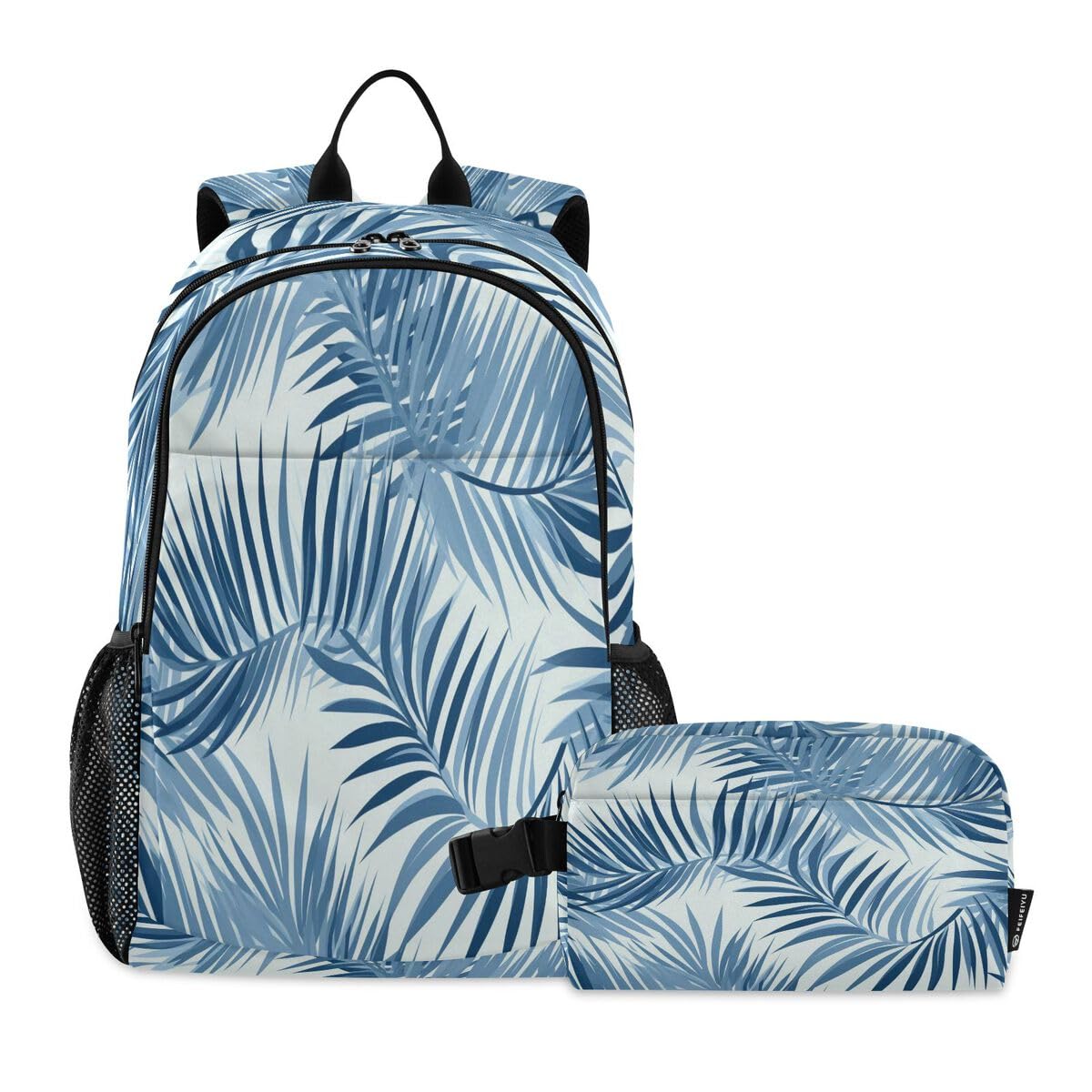 Ensemble sac à dos et sac à déjeuner enfants pour fille et garçon avec imprimé exotique vert