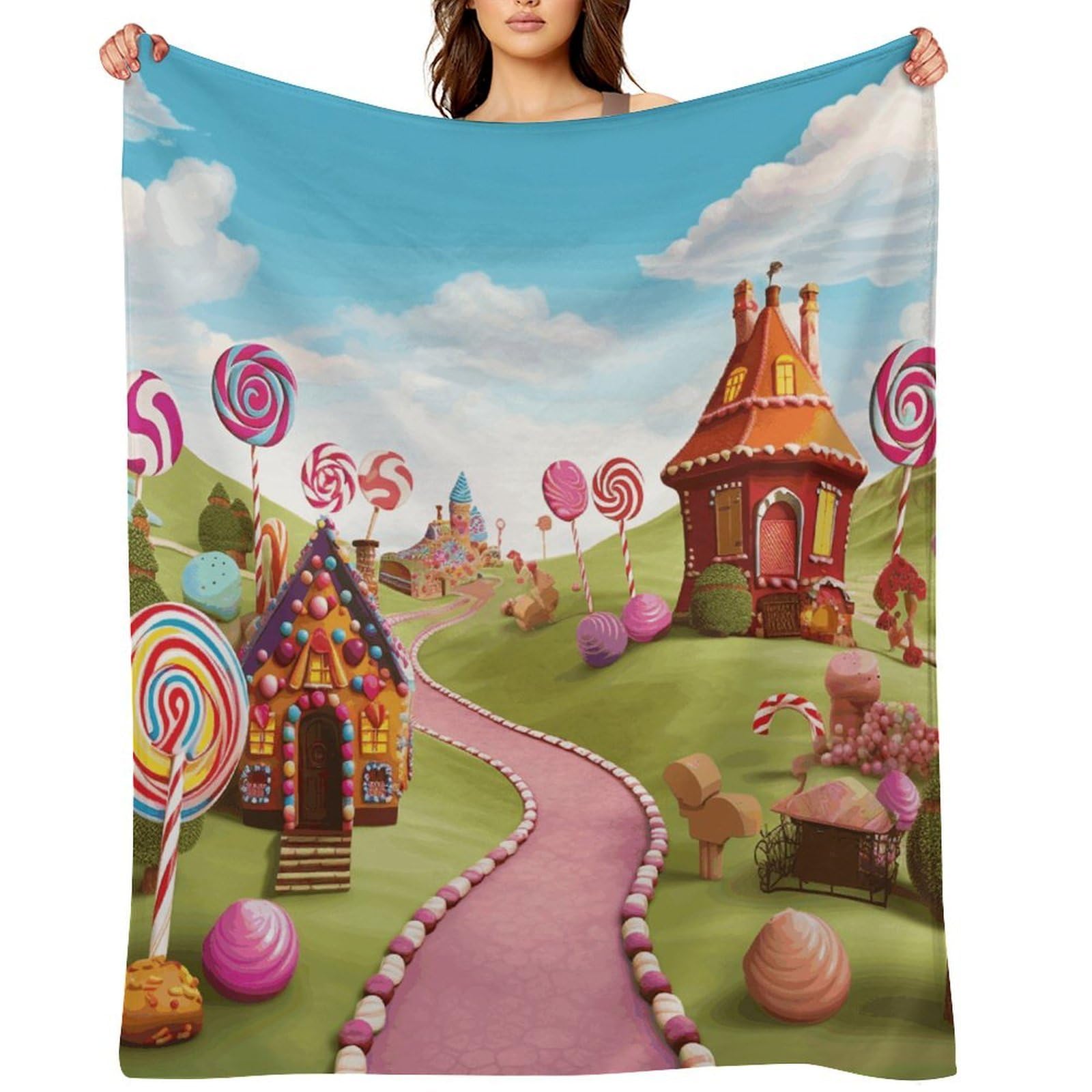 Candy Throw Blanket for Couch and Bed Super Soft Warm Lightweight Throw Blankets Cozy Fuzzy Flannel Blanket Personalized Decorative Blankets for Sofa Decor 40"x50"