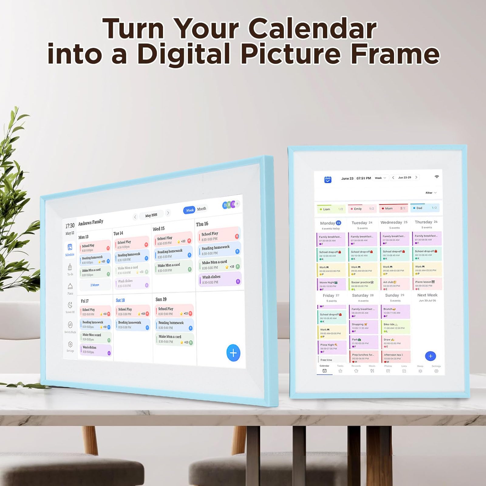 Calendario Digitale, 10.1in HD Touchscreen Interactive Electronic Chore Chart & Family Planner Plan, Calendario Intelligente la Cornice Digitale per gli Orari Famiglia Home