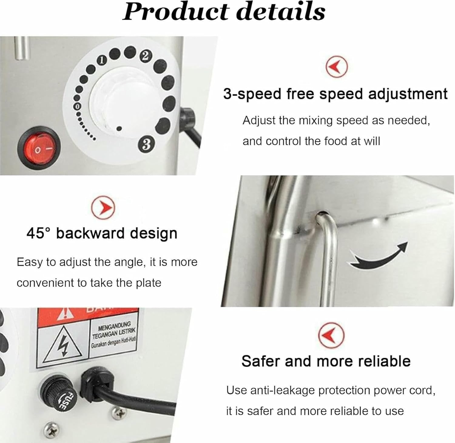 350W/500W Stand Mixer For Cream, Commercial Kneader, Food Processor And Kitchen Mixer With Mixer Hook, Dough Hook,5L