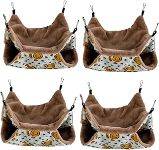 Abaodam 4 Pçs Quente Animal De Estimação Saco De Dormir Açúcar Planador Gaiola Hamster Rede Pássaro Rede Cabana Pássaros De Pelúcia Cabana Hamster Cama Quente Papagaio Rede Pequeno Animal