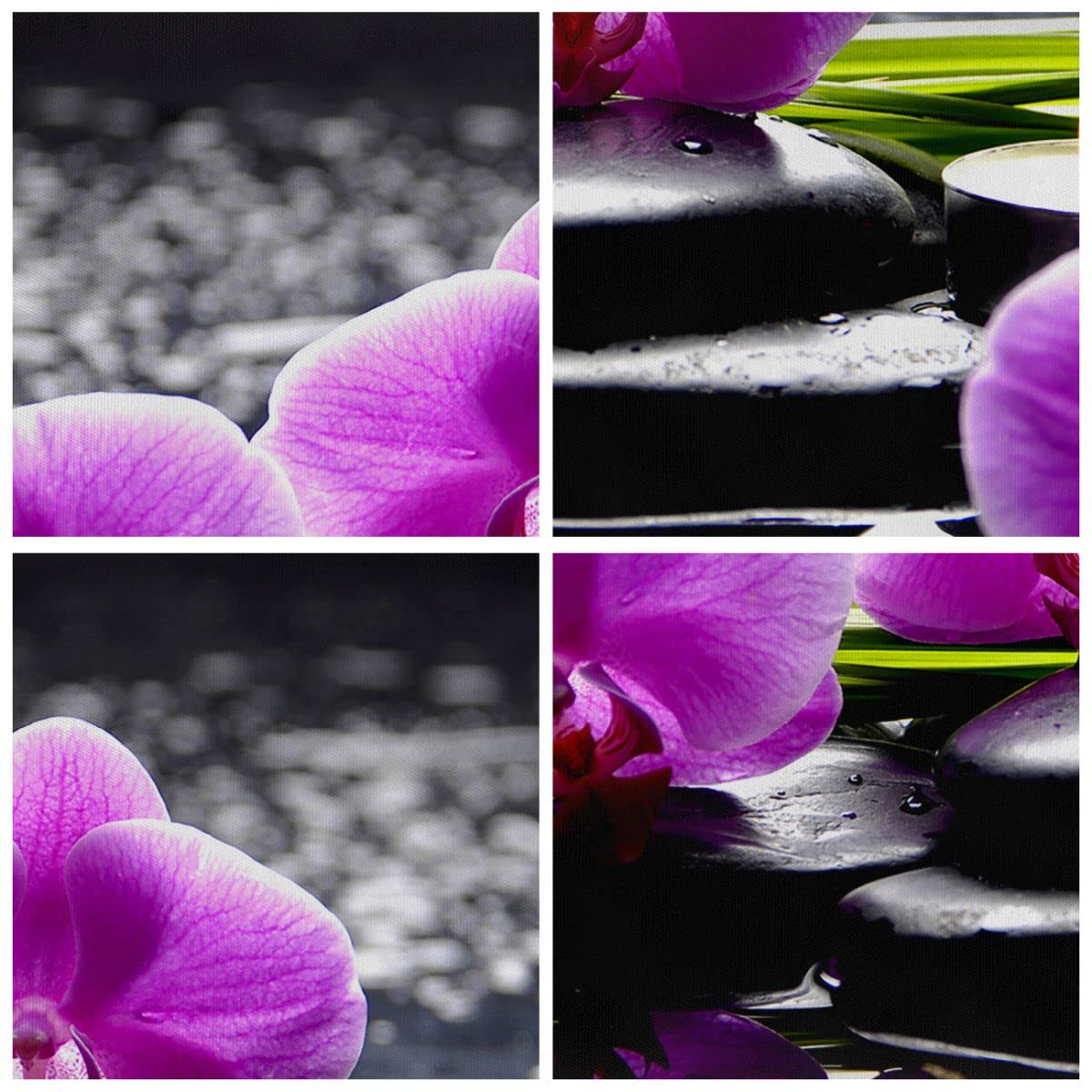Wandbilder Dekoration Wohnzimmer Orchidee Natur Wasser Blume Bilder auf Leinwand 160x85cm Leinwandbild Schlafzimmer Set 5 teilige Wand Kunstdruck Art Groß XXL Wanddeko Bild Canvas EA160x85-2658