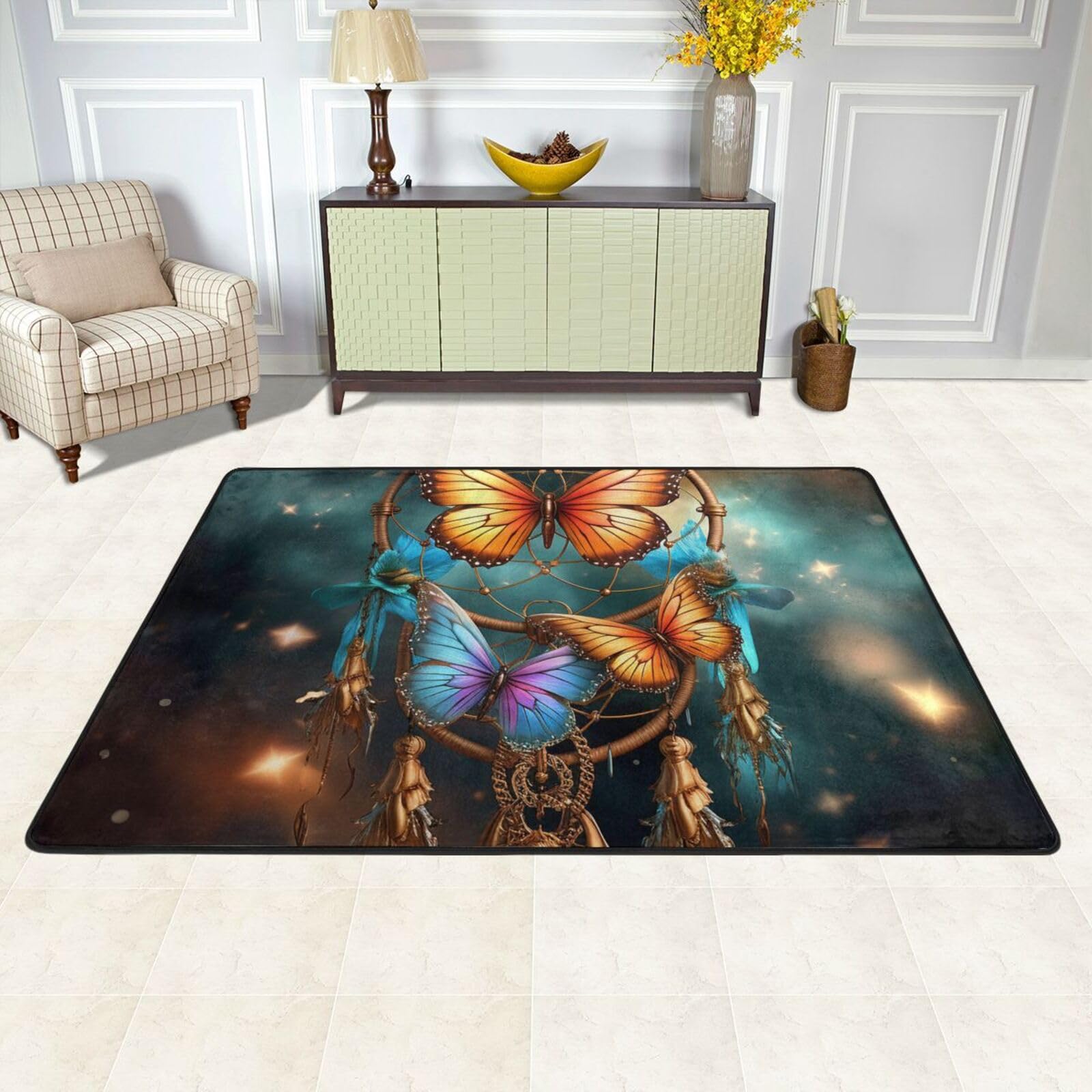 Tapis de sol attrape-rêves lavable et antidérapant pour chambre