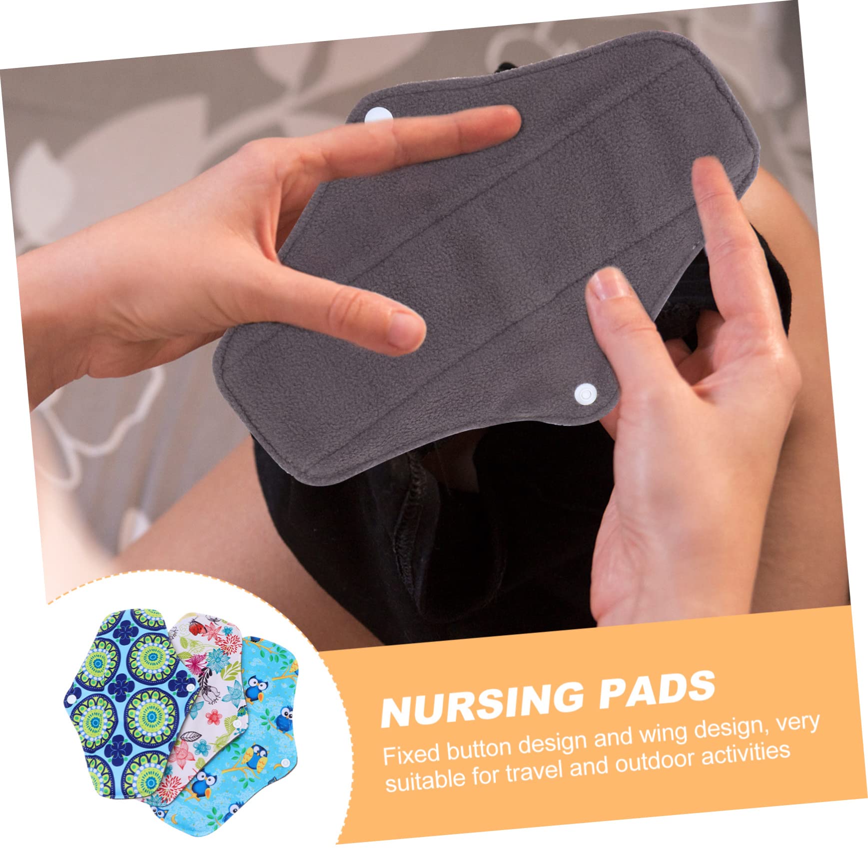 Didiseaon 3 Juegos Toallas Sanitarias Reutilizables Toallas Sanitarias De Tela Compresas Menstruales Reutilizables Compresas Con Alas Cuecas Menstruales Colchonetas De Lactancia 3 Piezas * 3