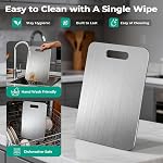 Titanium Cutting Board Katori - Upgraded 100% Pure Titanium Cutting Boards for Kitchen Non Toxic, Double Sided Food Grade Hygiene Non Moldy Dishwasher Safe Meat Fruit Metal Board (3PC S+L+XL)