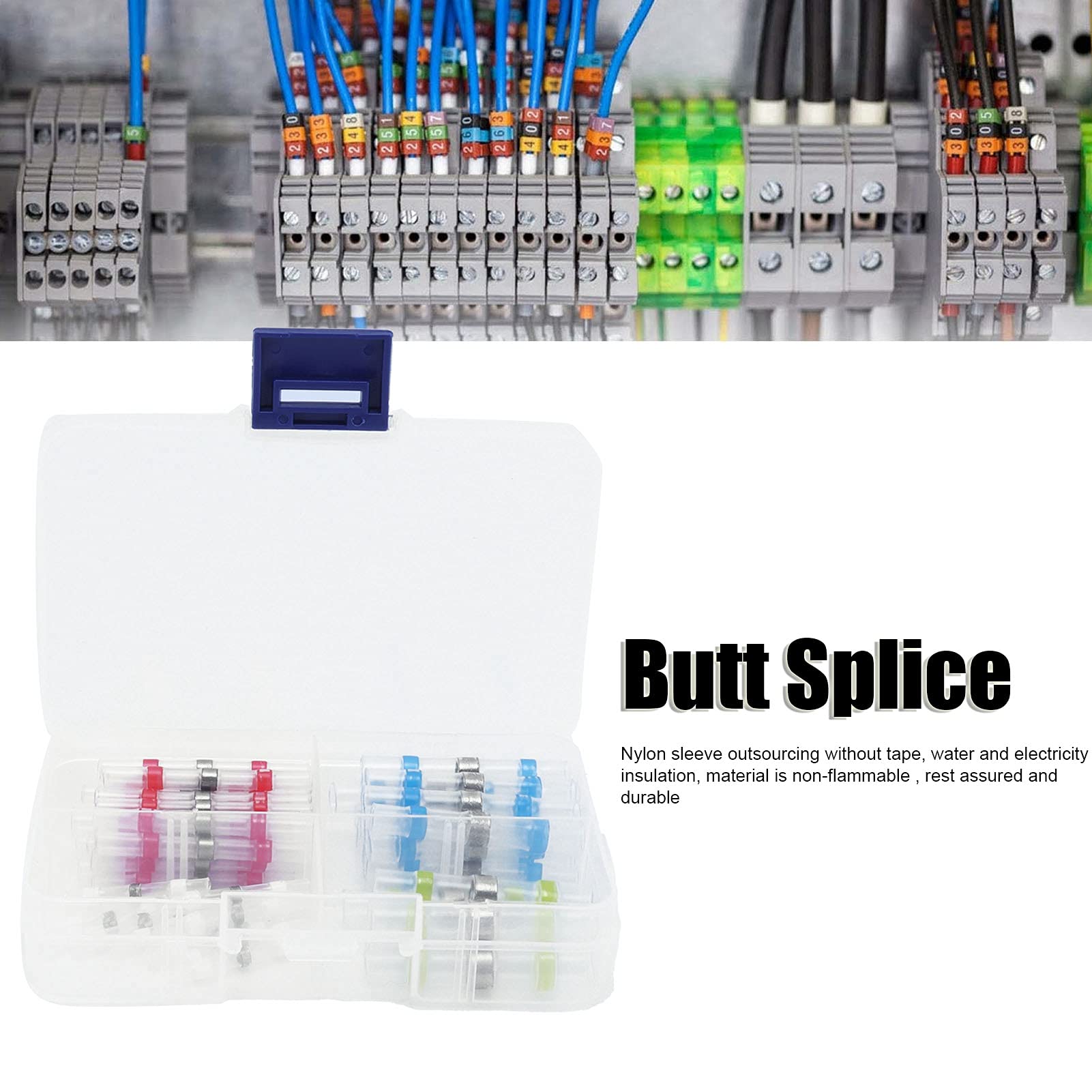 Electrical Wire Crimp Terminals, Simple Transparent Shell, Heat Shrink End Connectors for Solder Ring Terminals(50 Pcs Boxed)