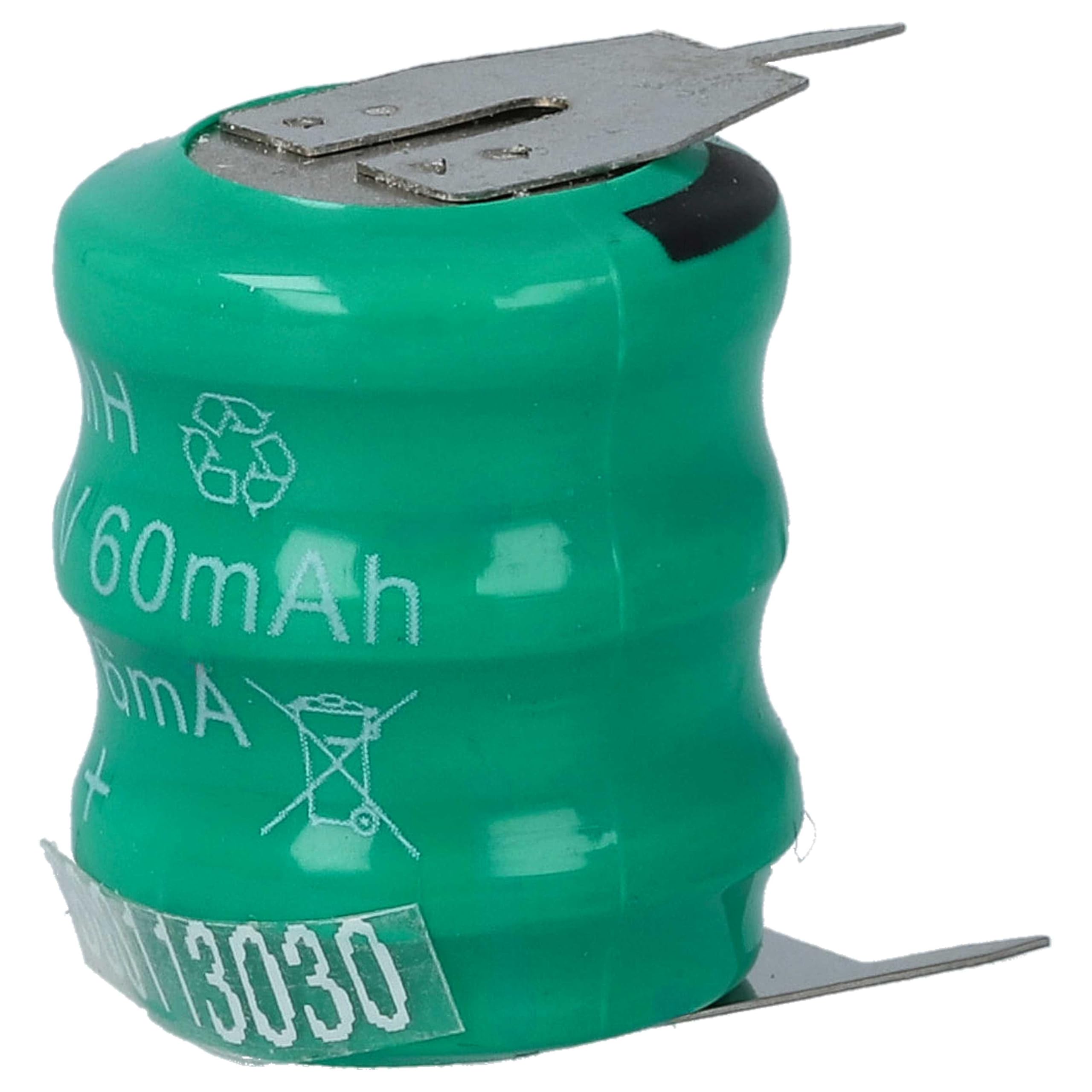vhbw Wymienna bateria guzikowa 100x NiMH kompatybilna z Kinetic MH80B3AL3 (80 mAh, 3,6 V, NiMH)