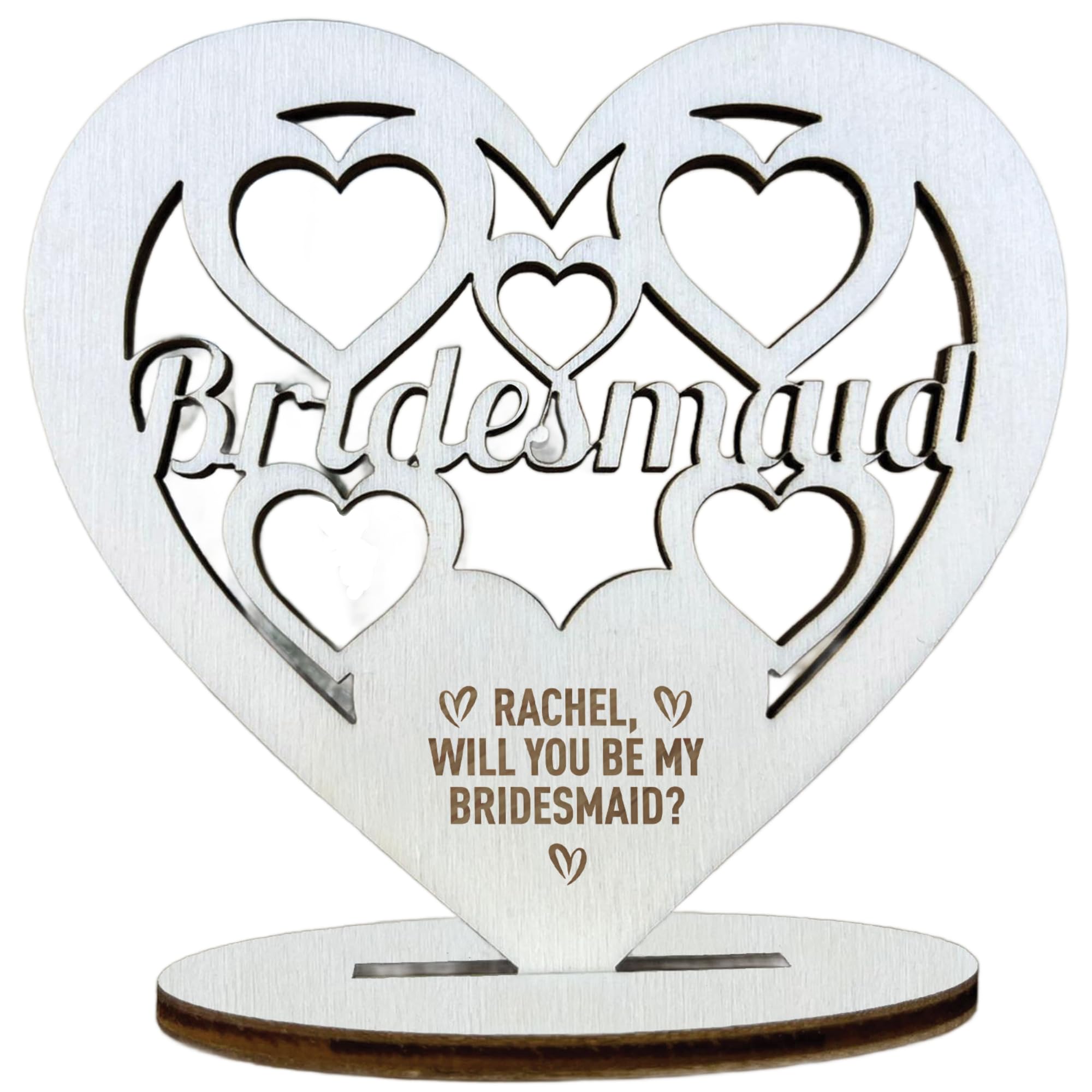 Personalised Will You Be My Bridesmaid Proposal Gift Wood Standing Heart Bridesmaid Thank You Gifts Wedding Gifts