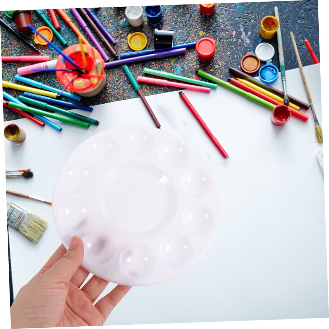 24pcs Watercolor Pigment Plate Gouache Painting Supplies Paint Tray Liners Art Student Supplies Mixing Board