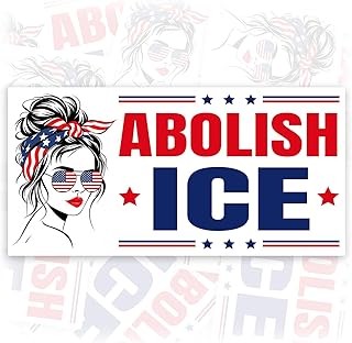 Abolish ICE | Bumper Sticker or Car Magnet | Funny Sarcastic Magnetic Bumper for Refrigerators Doors Trucks Cars [7.5x3.75]