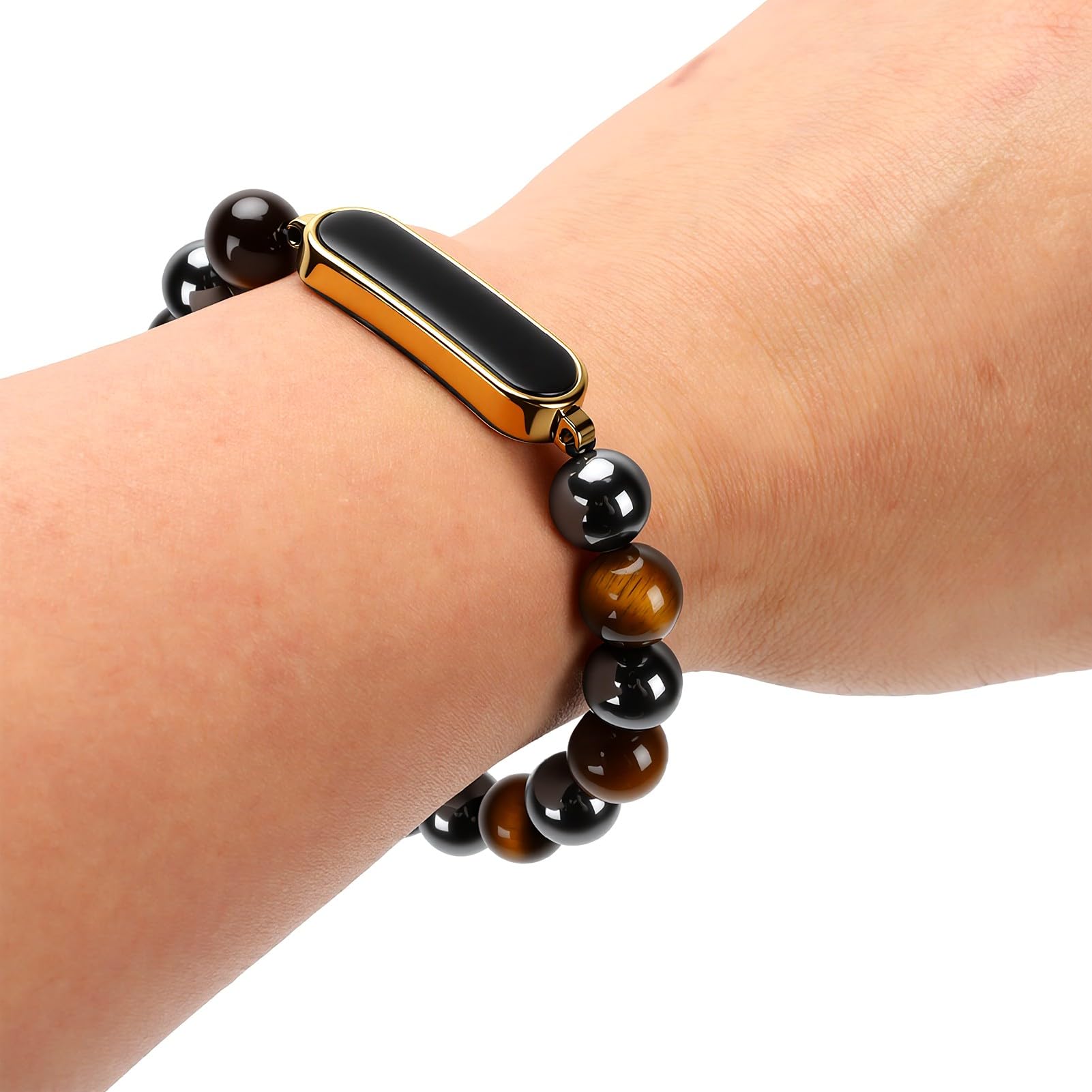 Annadue Bracciale Fitness Tracker Cristallo Smart, Braccialetto (d'oro) | Dotato di Funzione Impermeabile IP68 per il Monitoraggio del Sonno e Promemoria Chiamate, con Oltre 100 modalità Sportive