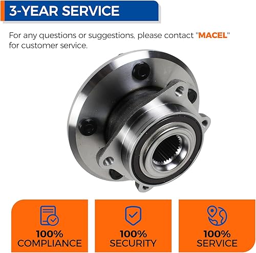 Miniatura 7 de PAROD 513286 Conjunto de cubo de cojinete de rueda delantera compatible con Dodge Journey 2009-2017, Ram ProMaster 1500, 2500, 3500 5Lugs con