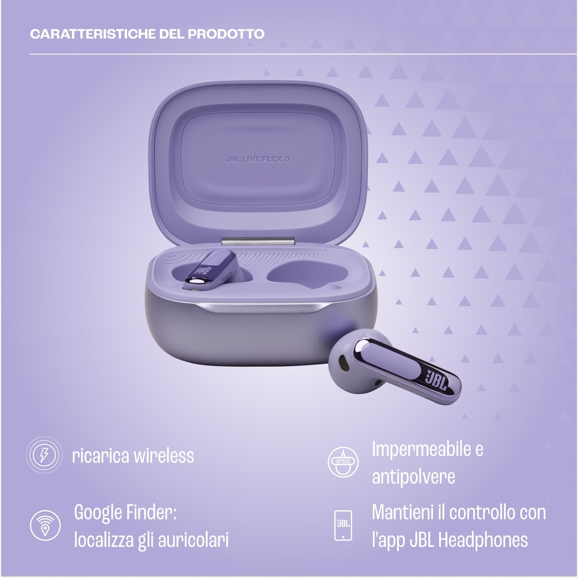 Cuffie Wireless JBL Live Flex 3 Bluetooth 50 Ore Durata Batteria - Dettaglio