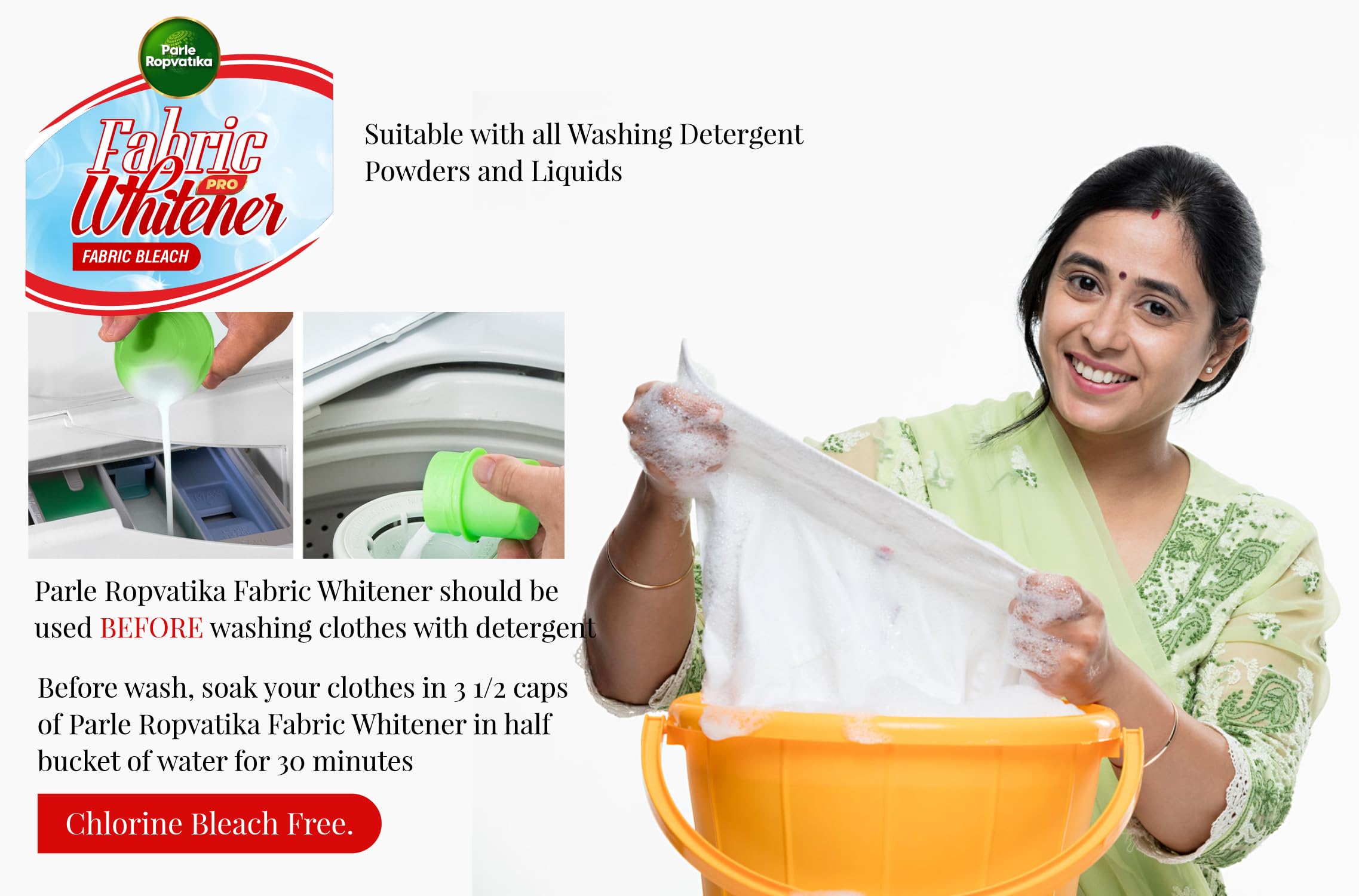 Parle Ropvatika Fabric Whitener | Fabric Bleach (5 Liter Pack 2 (10 Liter)) 2