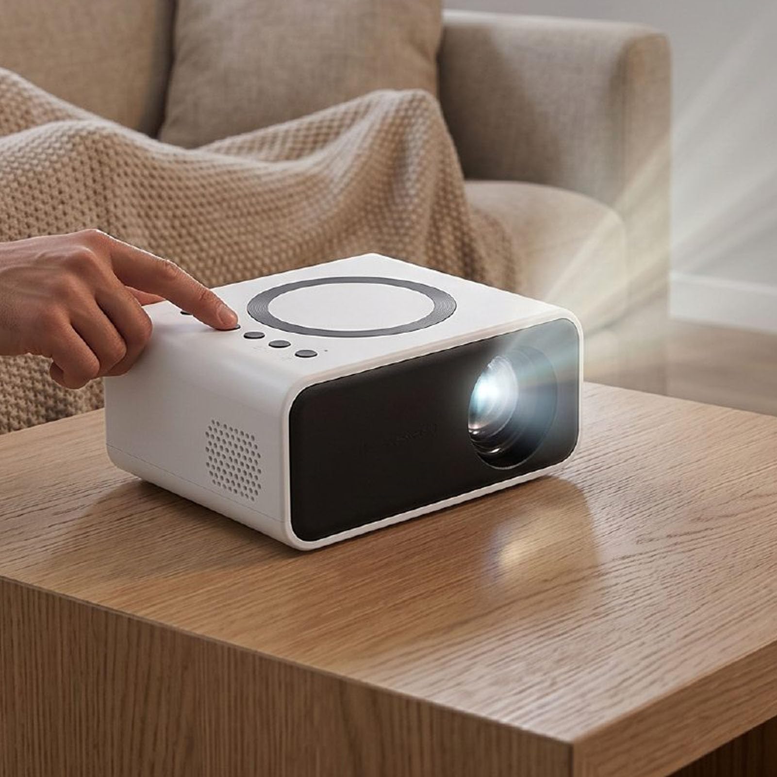 Mini Proyector Portátil, Proyector de Películas LED (Enchufe de