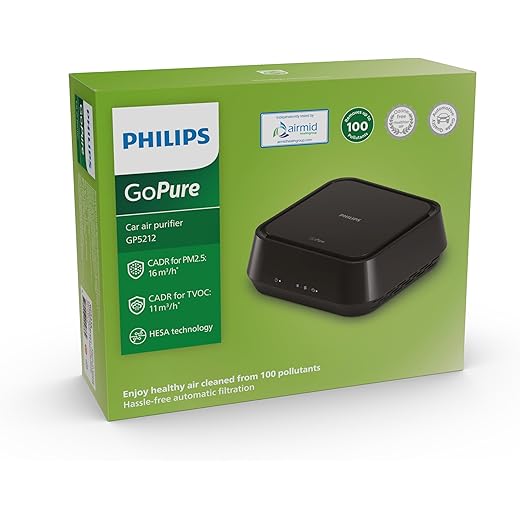 Philips GoPure 5212 Car Air Purifier Black With HEPA and H
