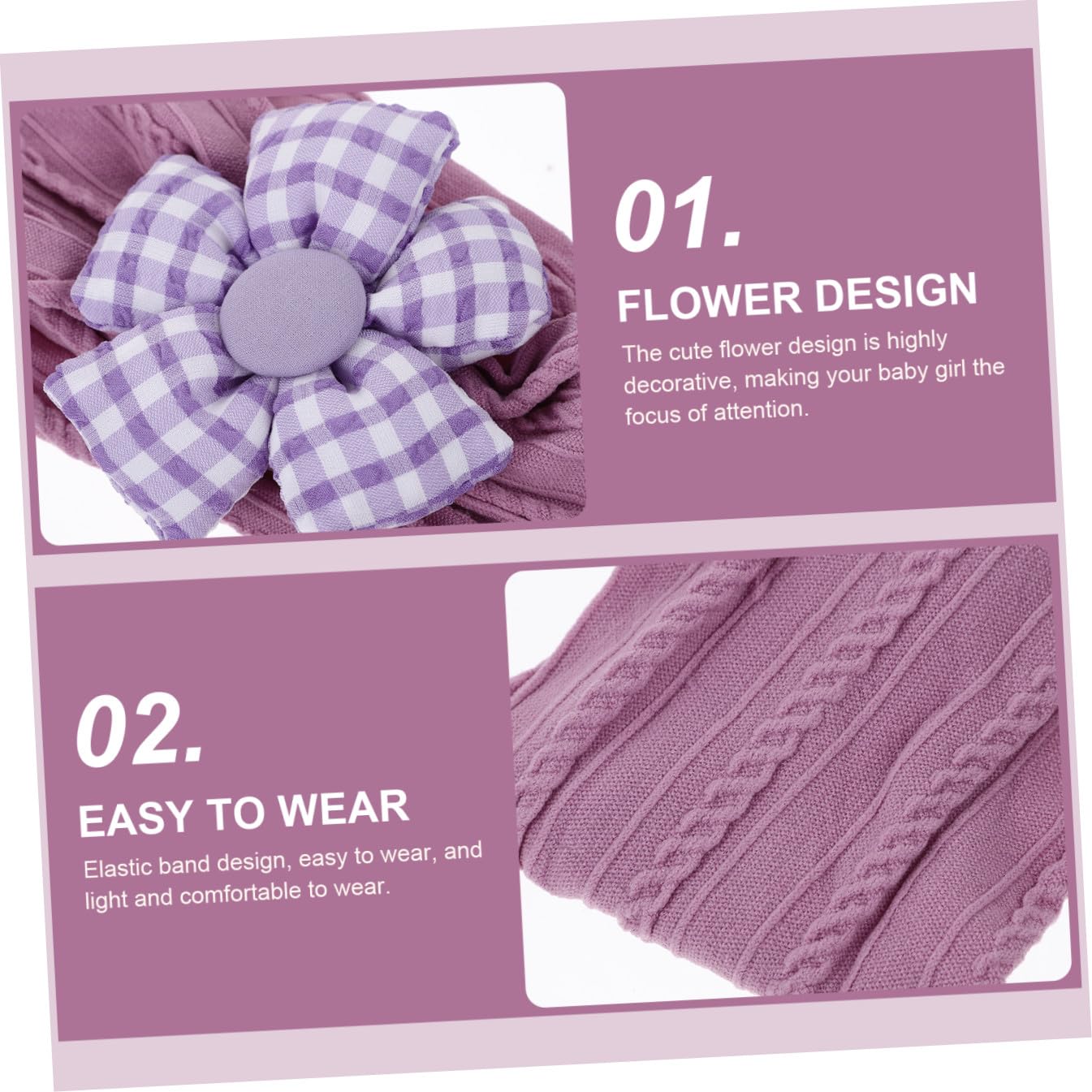 Xmas 6 Pcs Cotton Flower Headbands for Newborn Girl Infant Hair Accessories