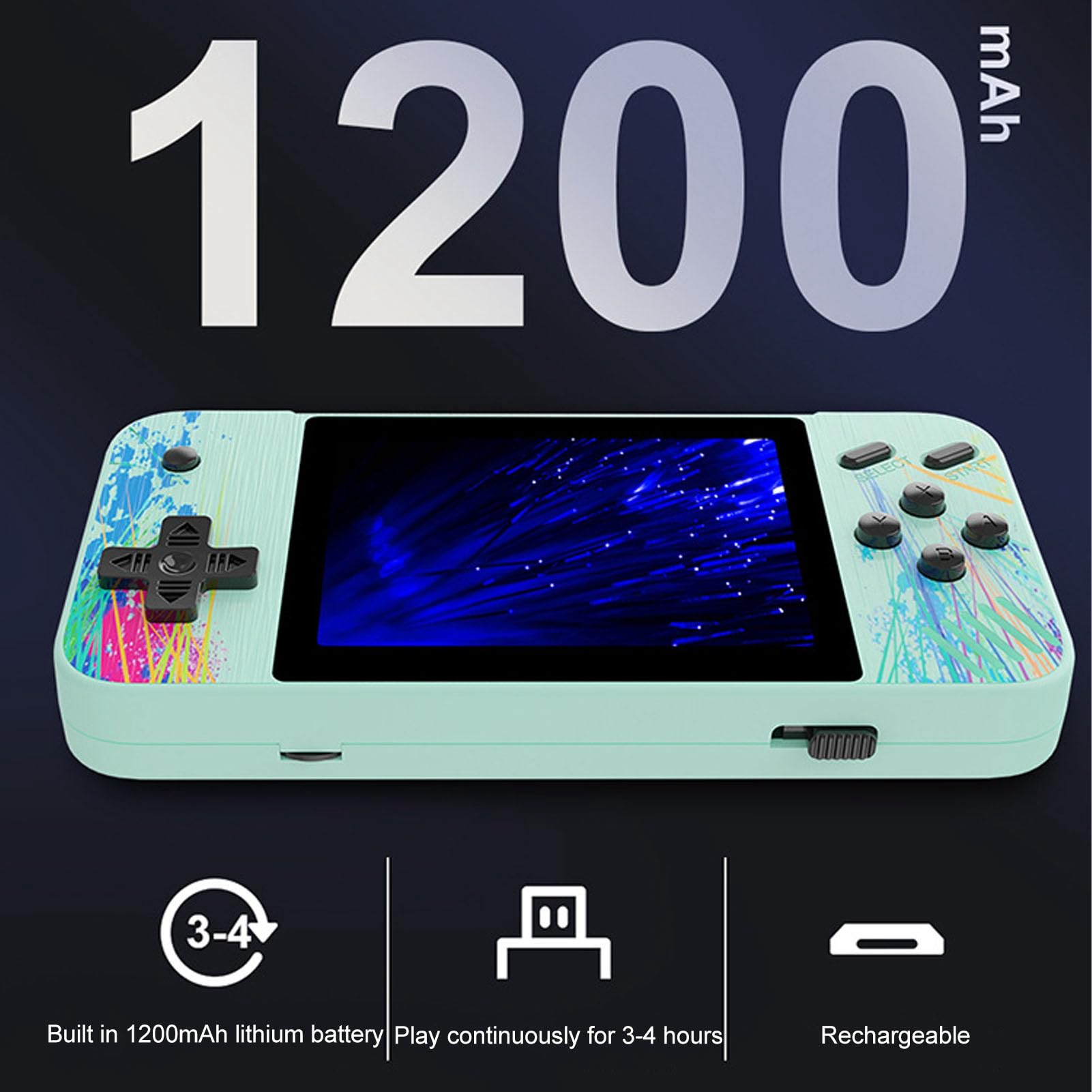 Console di Gioco Portatile Schermo da 3,5 Pollici Lettore di Videogiochi retrò Portatile con Batteria Integrata da 1200 MAh e Giochi Classici Multipli per Bambini Adulti Viaggi