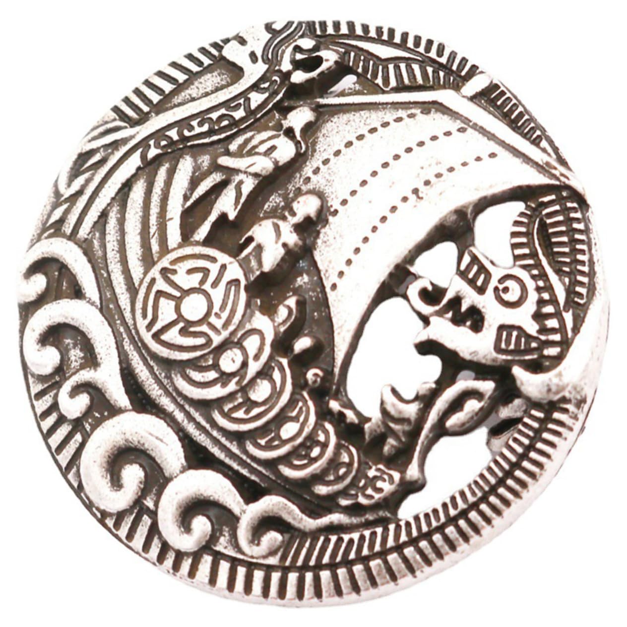 Wikingerschiff Brosche Kleidung Brosche Boot Anstecknadel mittelalterliche Verschlussnadel Damenschals Schmuck -Broschenclip Zinklegierung Silver