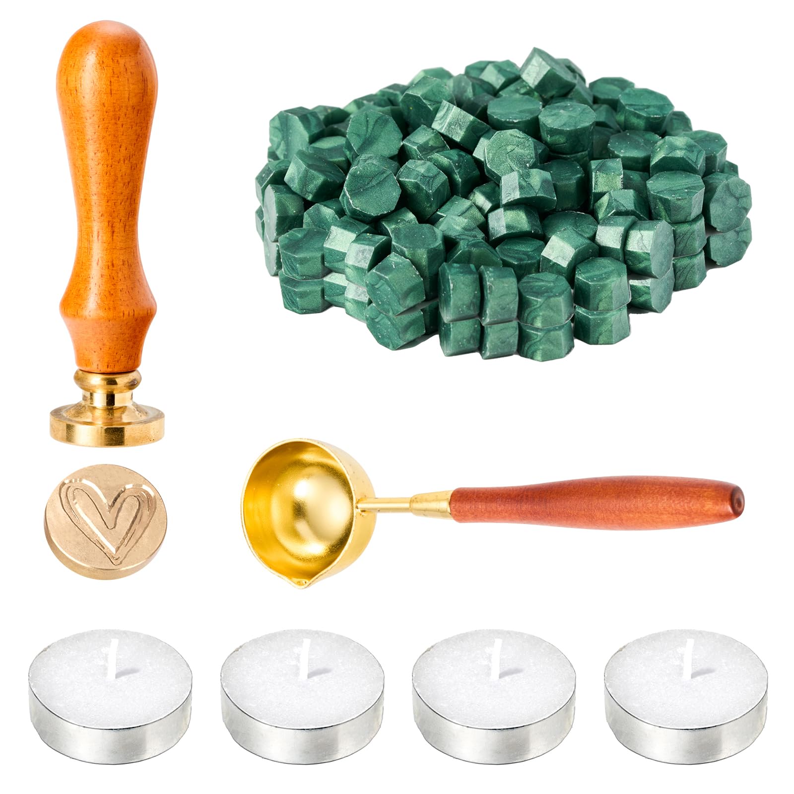 Wax Seal Stamp kit,Wax Stamp Seal kit,Wax Stamp kit,200pcs Sealing Wax Beads,Wax Seal kit,Wax Seal Set,Wax Sealing kit,Wax Seal Beads,Wax Seal Stamps,Wax Beads for Stamp Seals,Heart Stamp