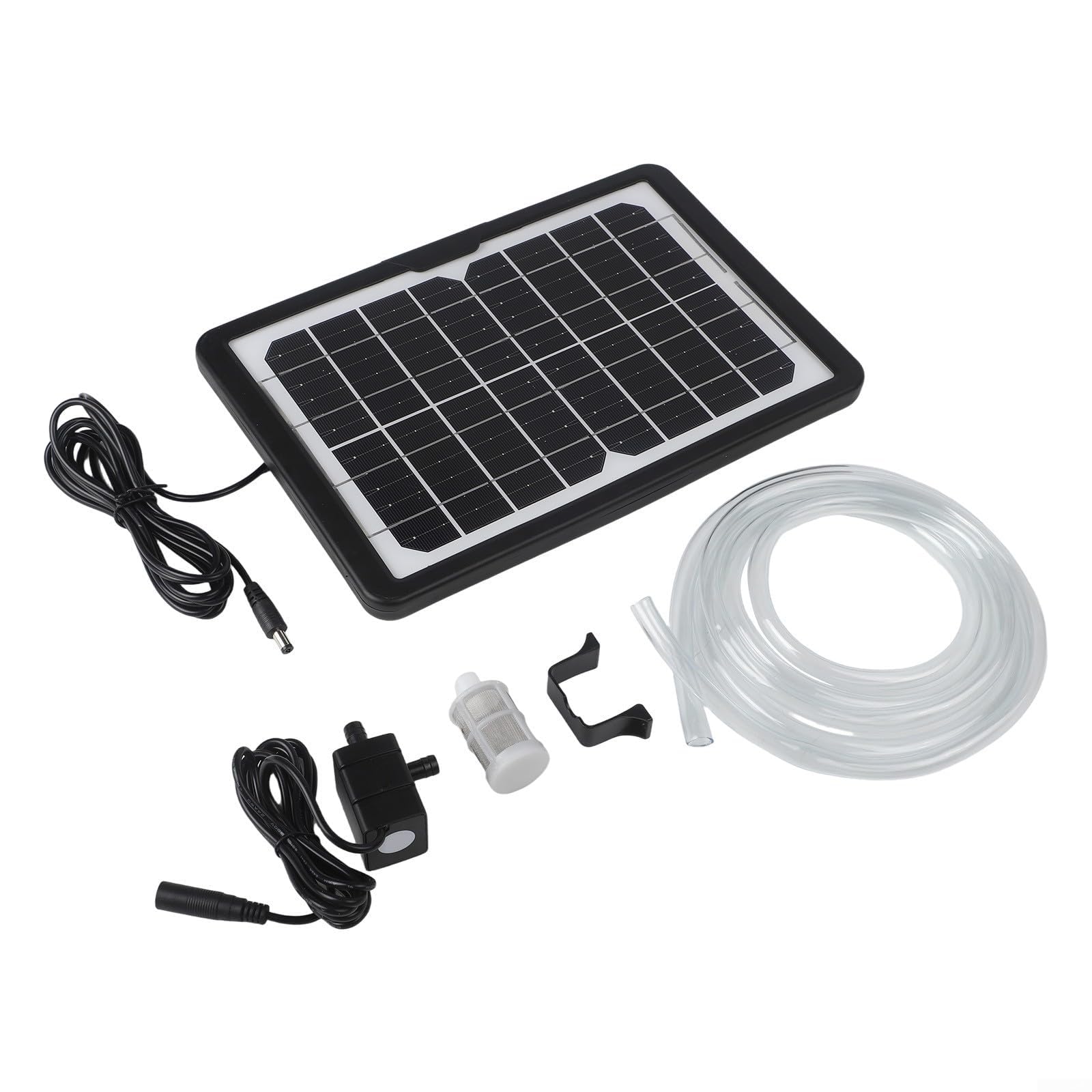 Pompe solaire submersible 9 V 6 W pour fontaine à poissons avec panneau réglable, double sortie, débit de 240 l/h, pour jardin, bain d'oiseaux, aquarium